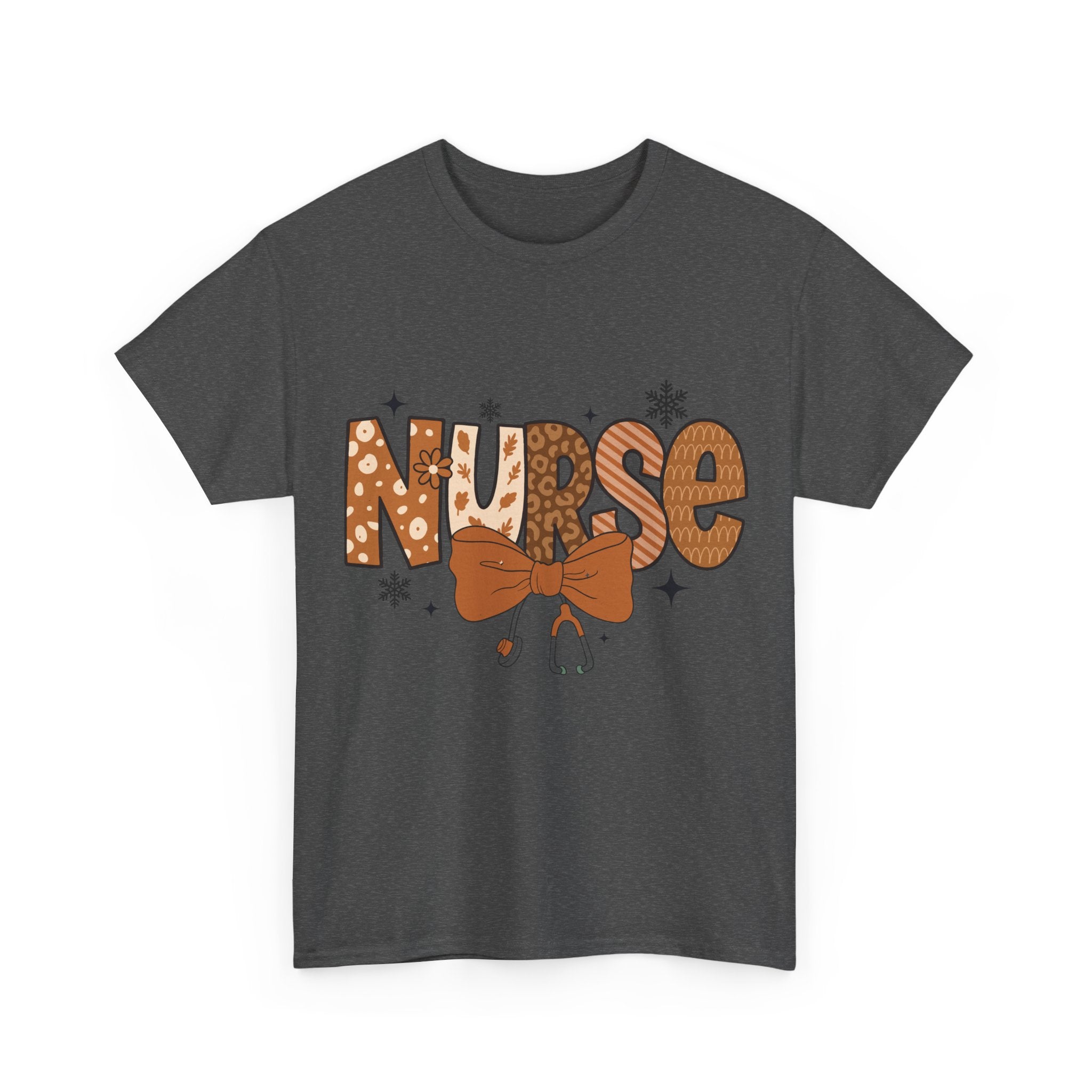 NURSE Fall Stethoscope Tee — Brown Autumn Nurse Unisex CottonT shirt