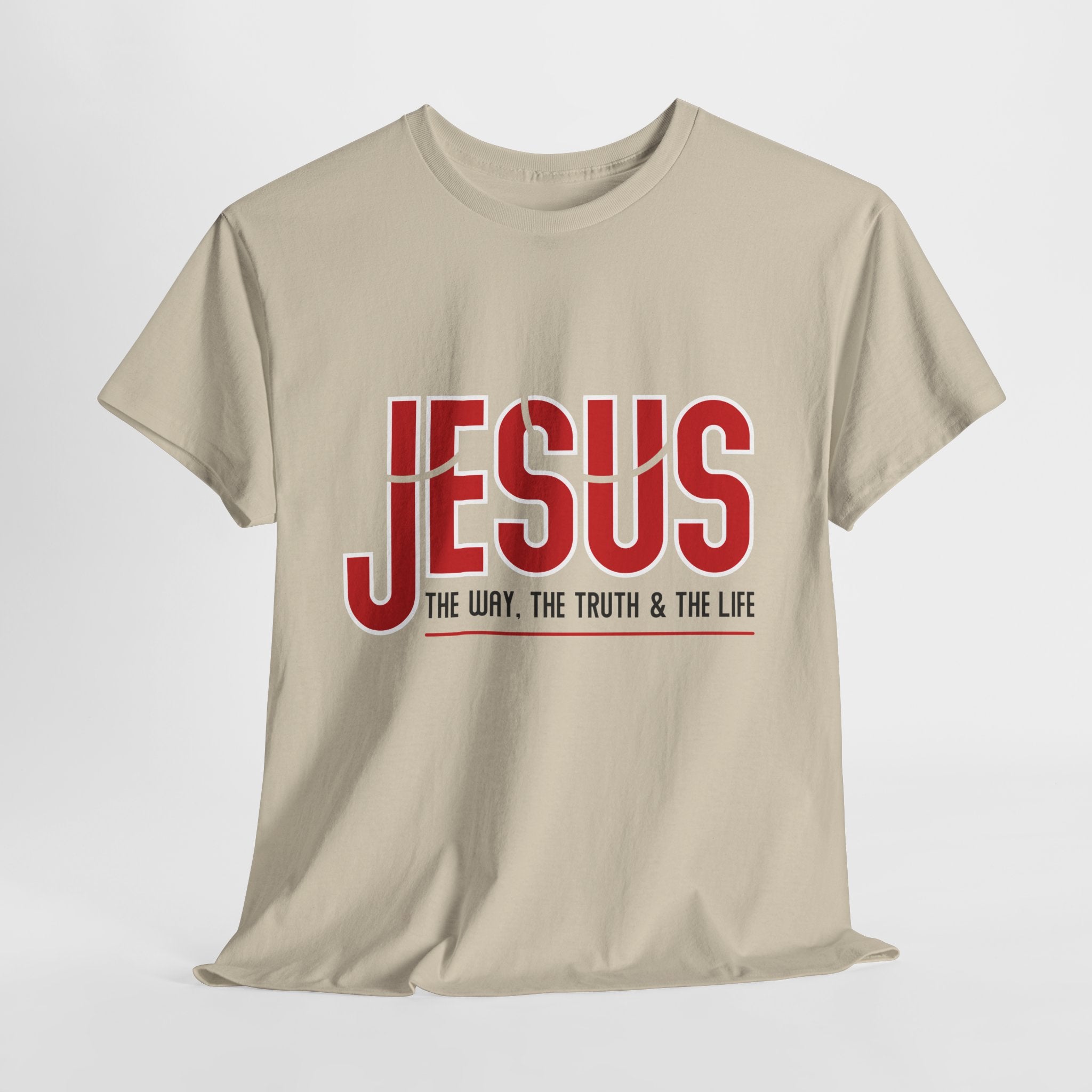 Jesus The Way The Truth & The Life T-Shirt — Bold Red Christian Unisex Cotton Tee