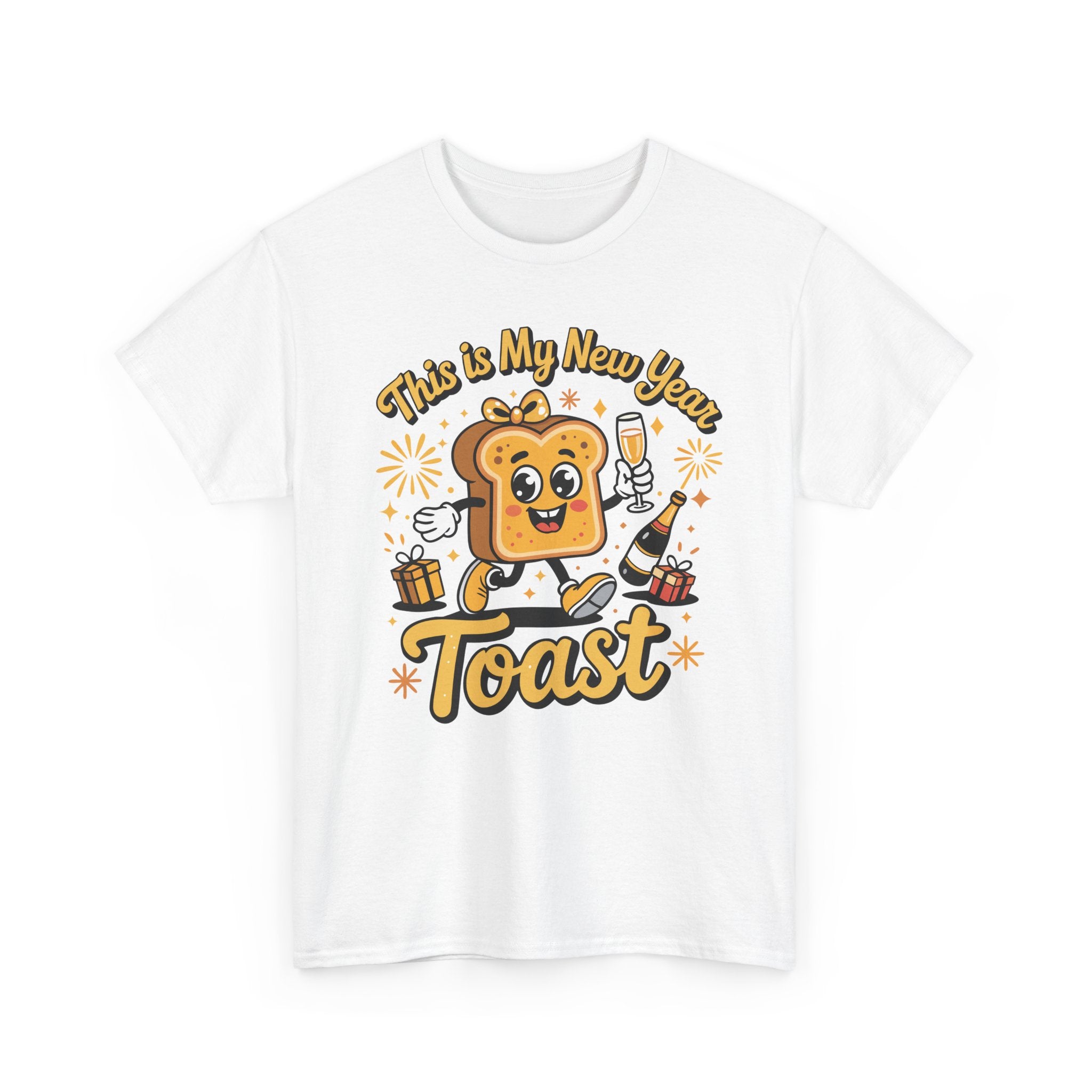New Year Toast T-Shirt — "This Is My New Year Toast" Champagne & Fireworks Unisex Cotton Tee
