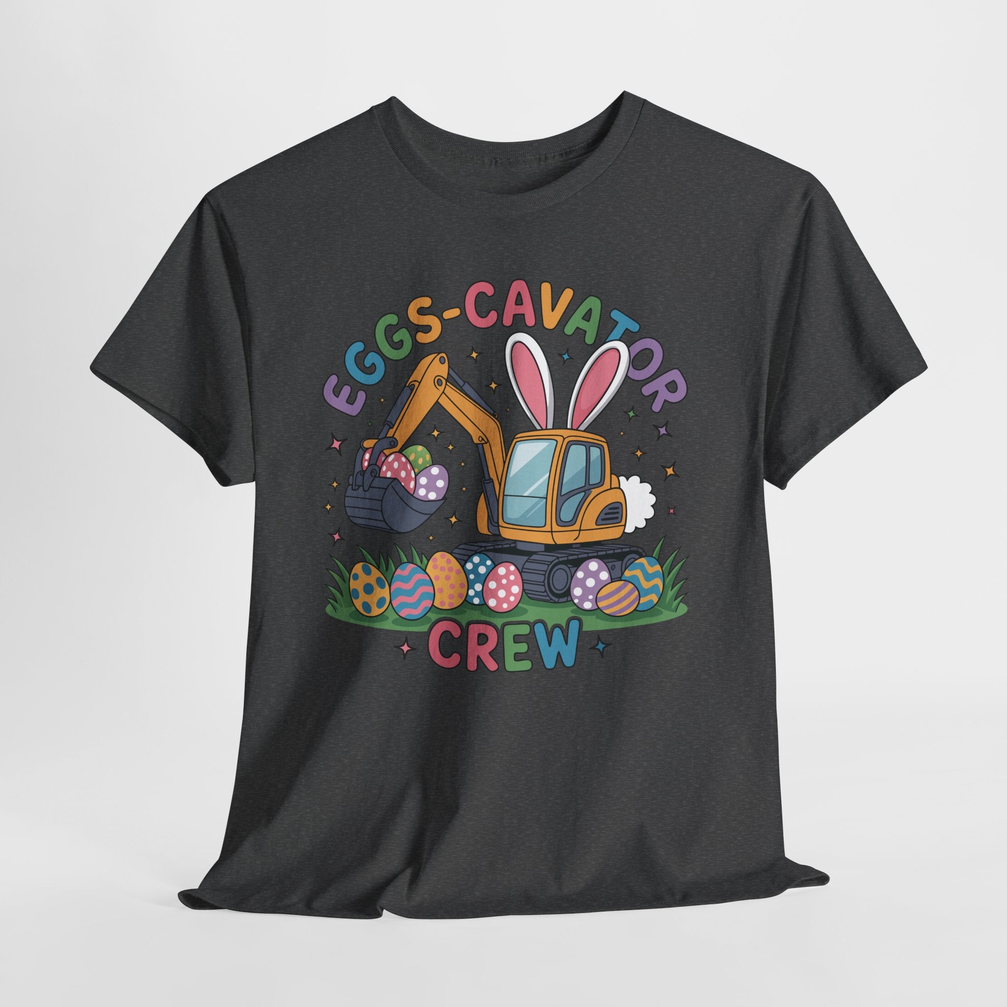 Easter 'Eggs-cavator Crew' Kids Tee — Excavator Bunny & Eggs Unisex Cotton Tee