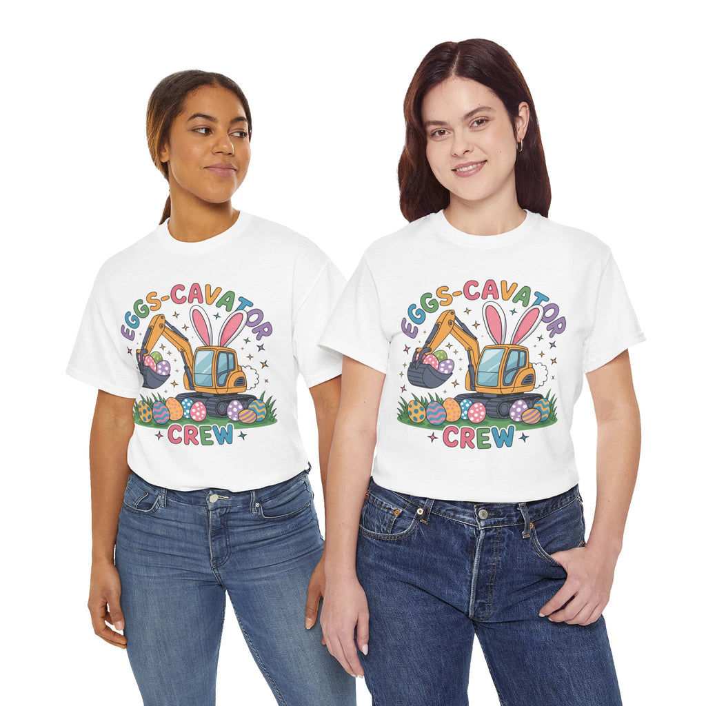 Easter 'Eggs-cavator Crew' Kids Tee — Excavator Bunny & Eggs Unisex Cotton Tee
