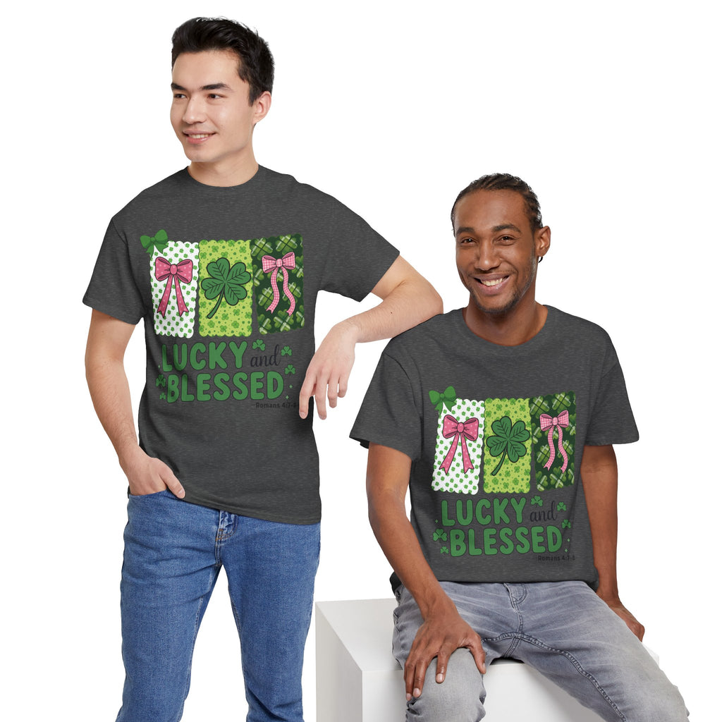 Lucky and Blessed Clover Unisex Cotton Tee