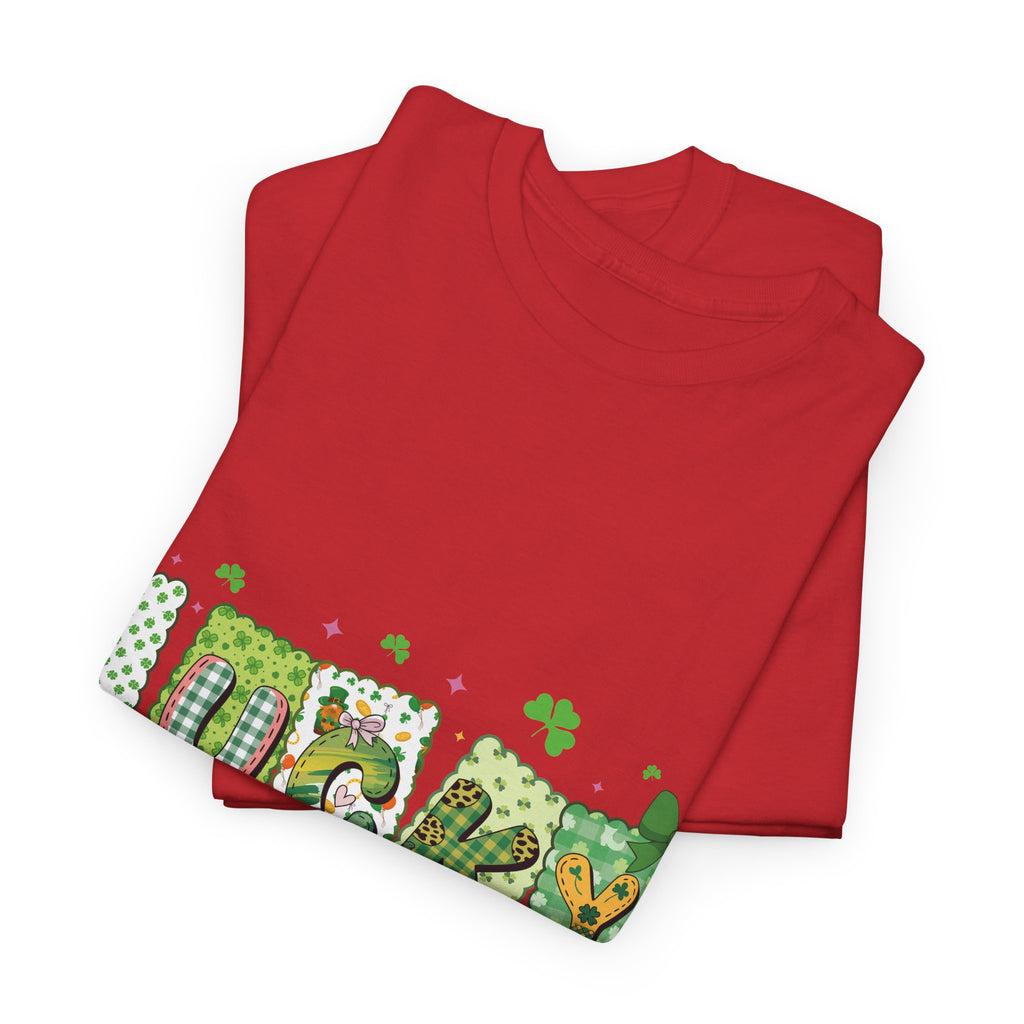 Lucky Patchwork Plaid Clover Tee — St. Patrick’s Day Unisex Cotton T-Shirt