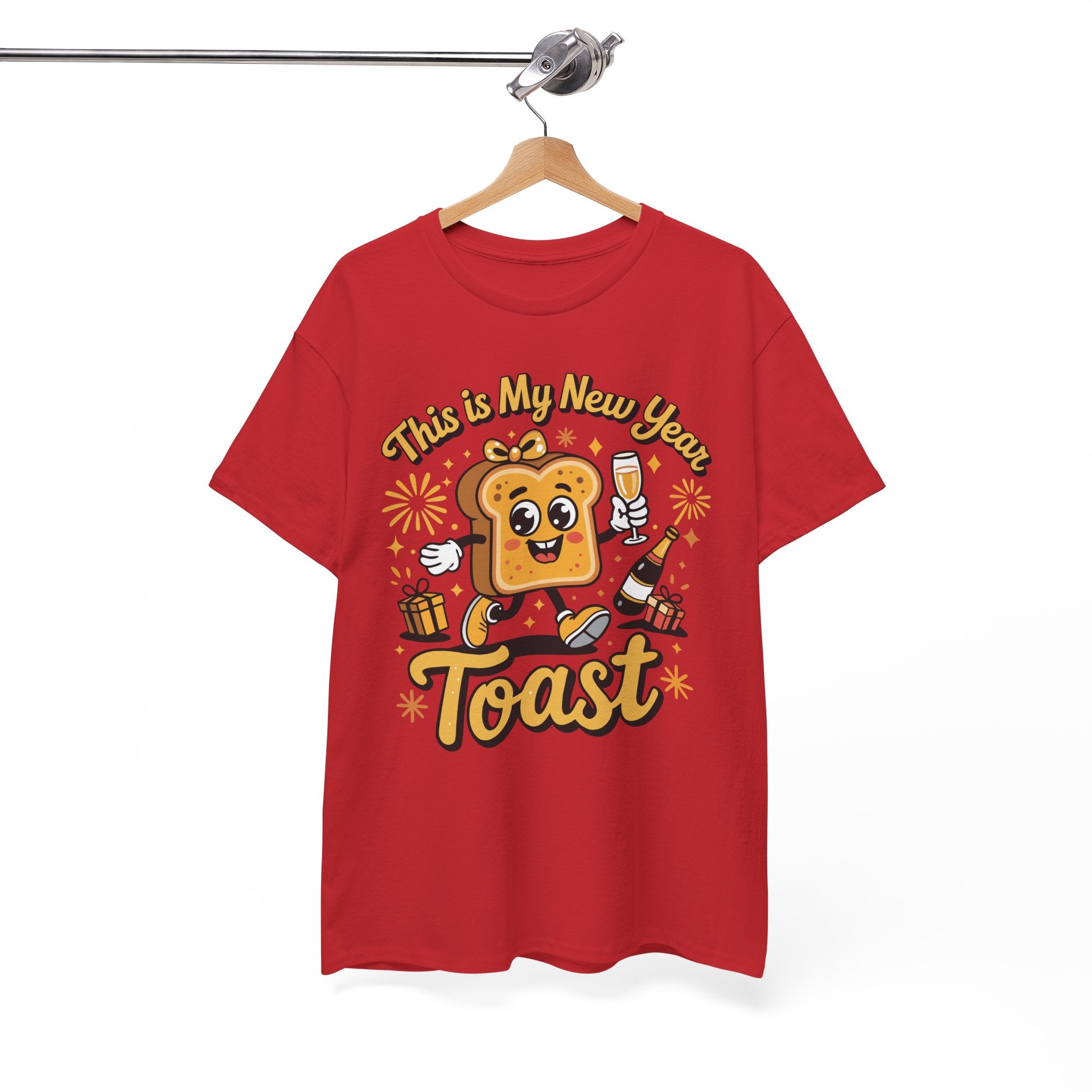 New Year Toast T-Shirt — "This Is My New Year Toast" Champagne & Fireworks Unisex Cotton Tee