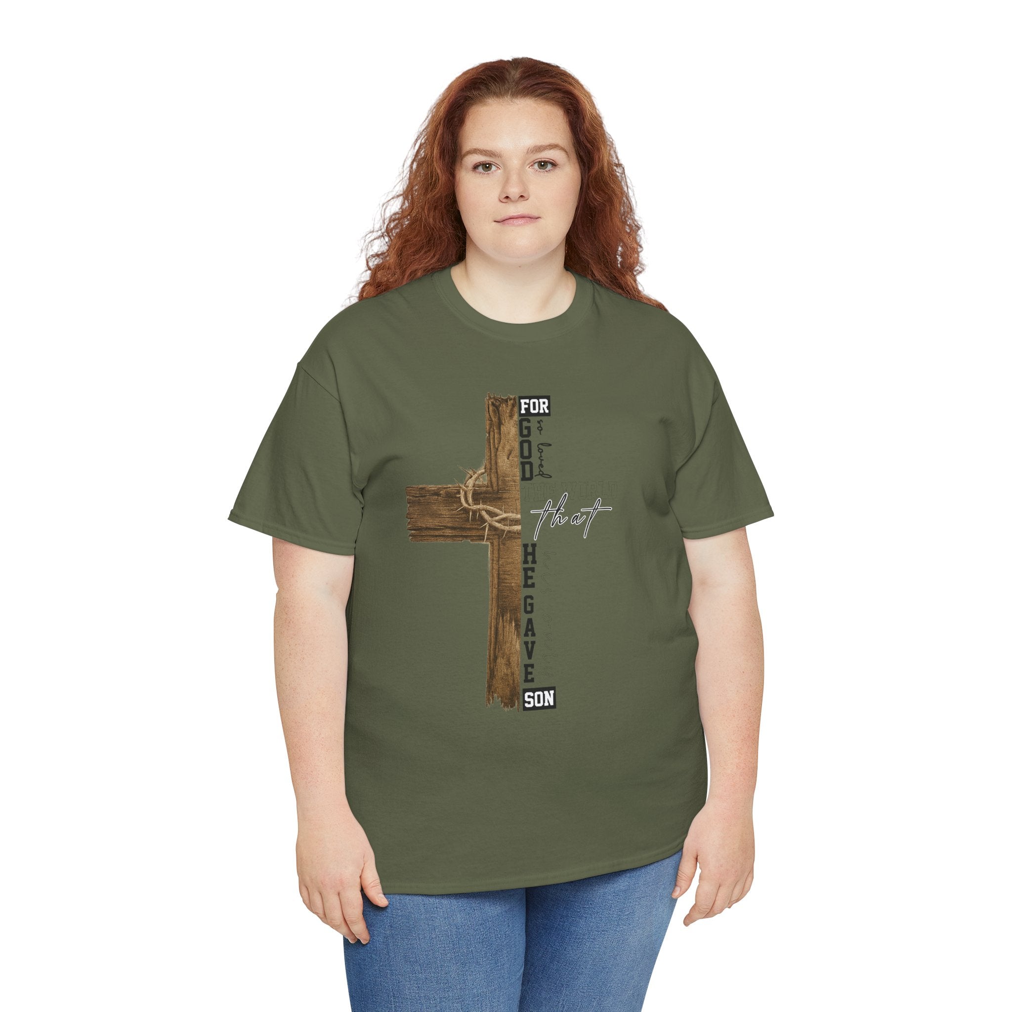 For That Son T-Shirt — Wooden Cross & Crown of Thorns Christian Unisex Cotton Tee