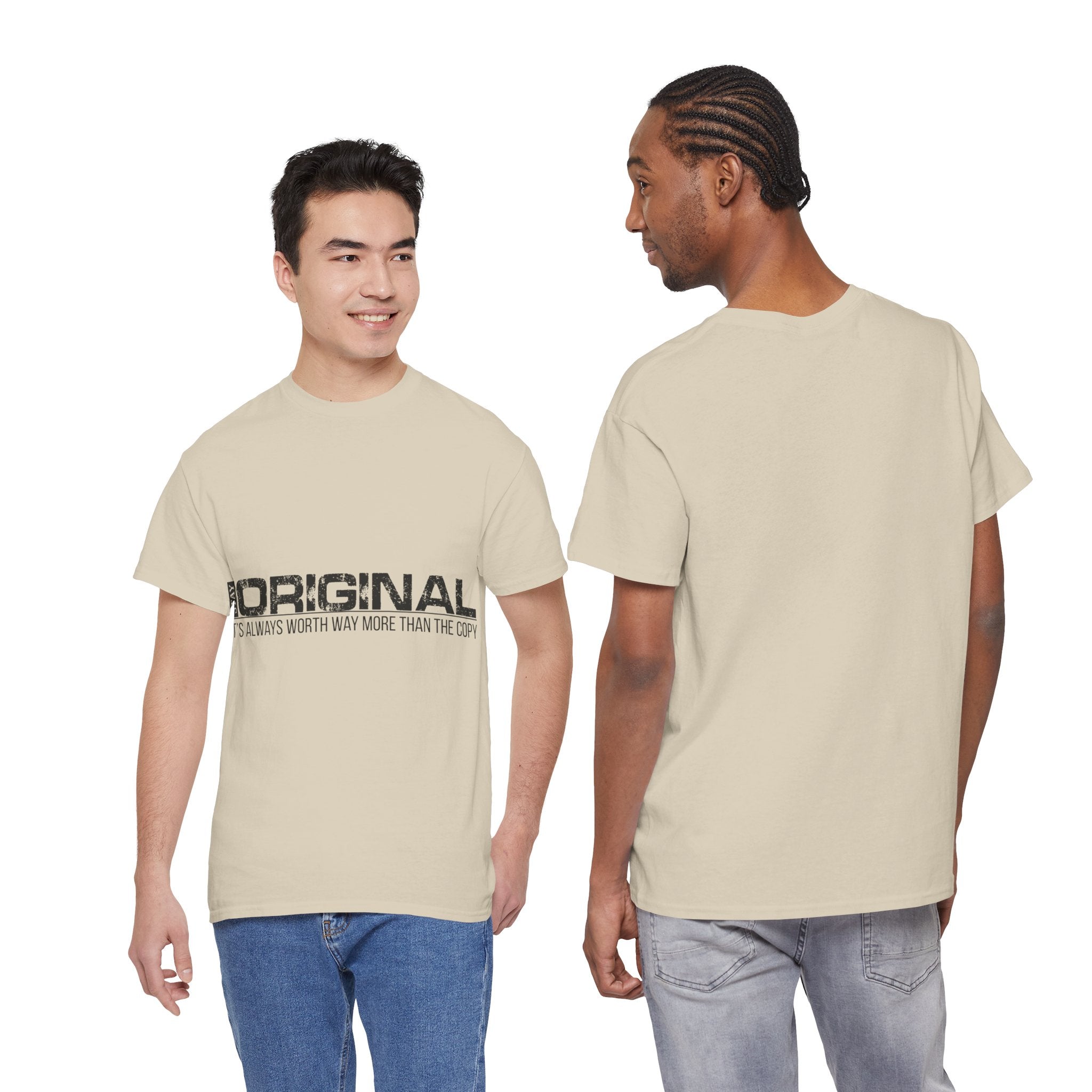 STAY SILENT Minimalist Tee — Vertical Text Black Unisex Cotton Tee