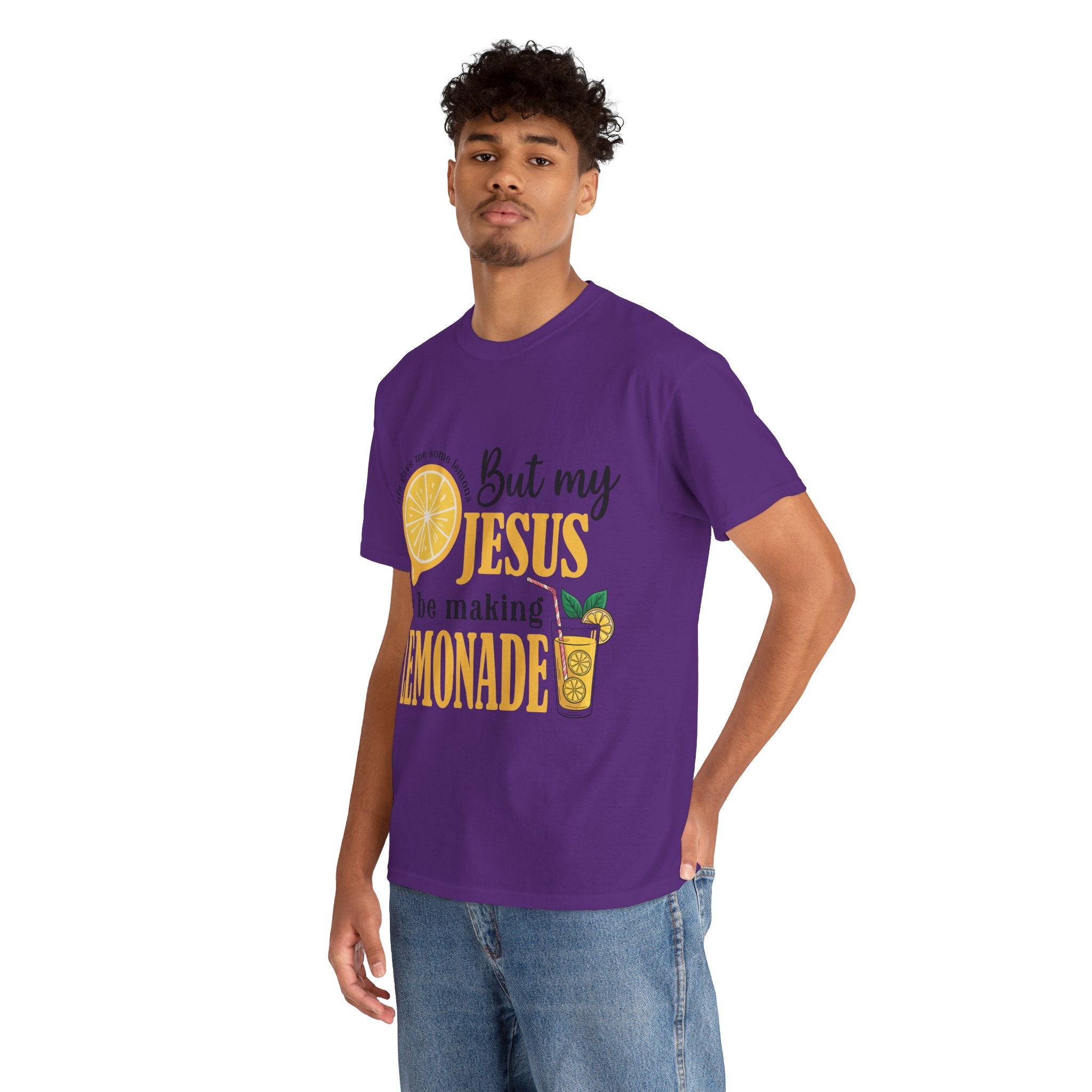 Jesus Lemonade Tee — Lemon Slice & Glass Graphic Christian Unisex Cotton T-Shirt