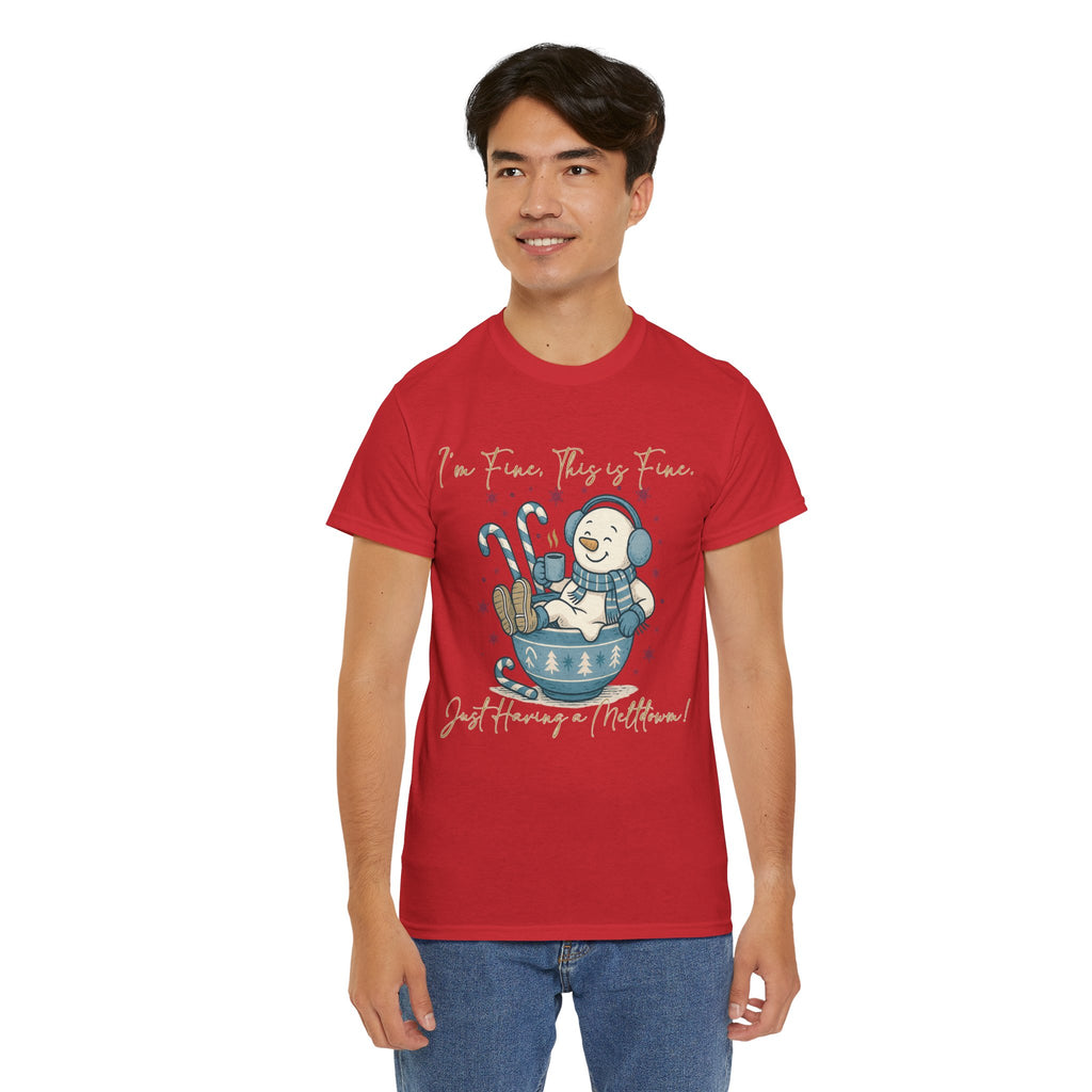 Snowman Hot Cocoa Unisex Cotton Tee