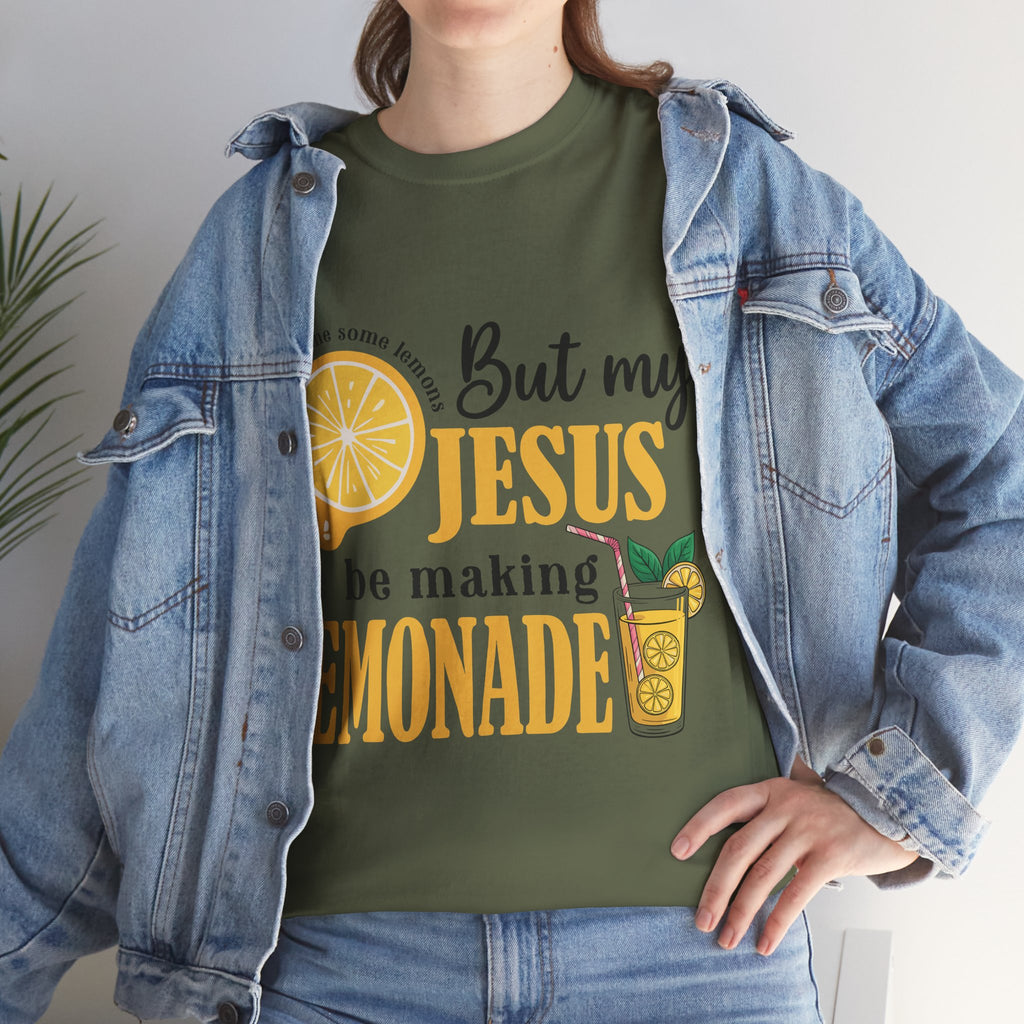 Jesus Lemonade Tee — Lemon Slice & Glass Graphic Christian Unisex Cotton T-Shirt