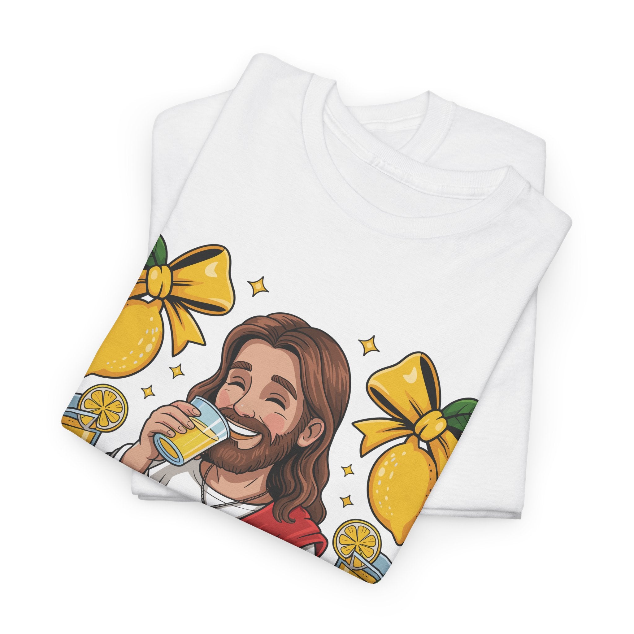 Jesus Drinking Lemonade T-Shirt — "Life Gave Me Some Lemons" Christian Unisex Cotton Tee