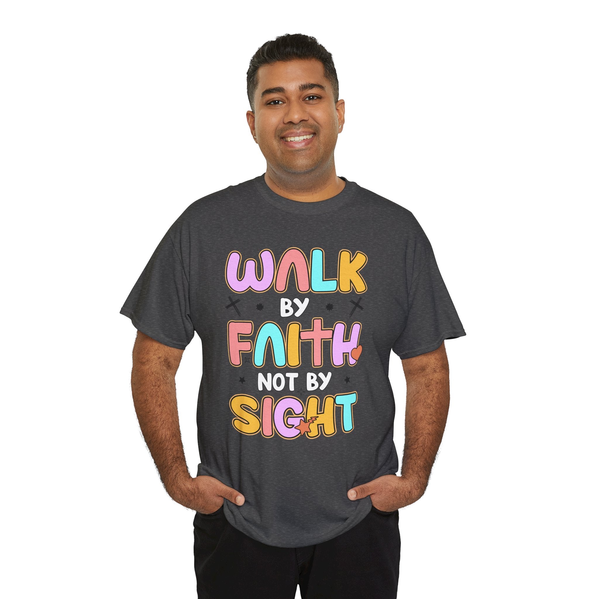 Walk by Faith Not by Sight T-Shirt — Pastel Christian Faith Unisex Cotton Tee