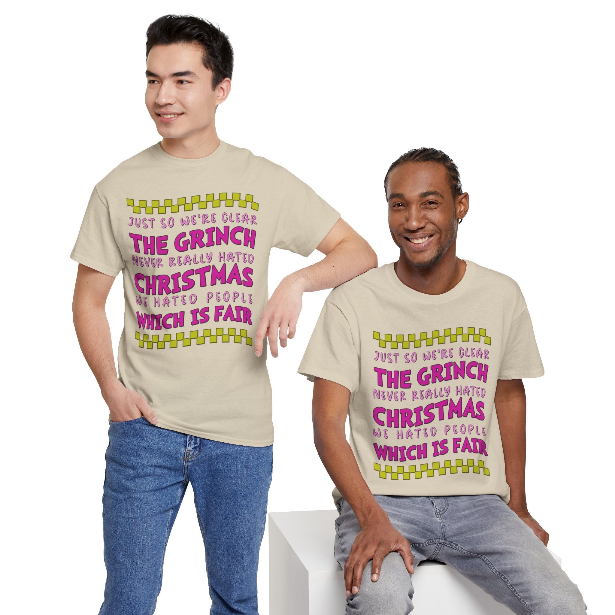 Grinch Never Hated Christmas Funny Unisex Cotton Tee