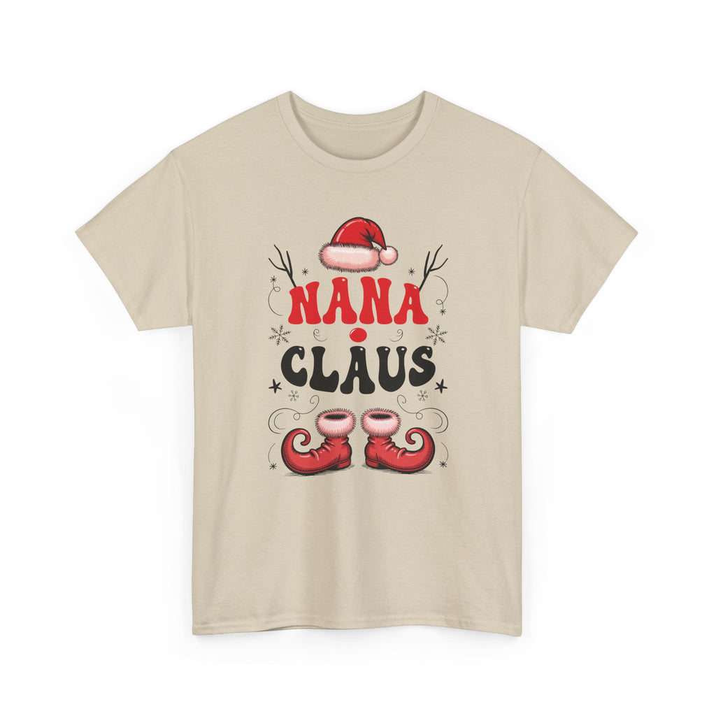 Nana Christmas T-Shirt — Santa Hat & Elf Boots Holiday Unisex Cotton Tee