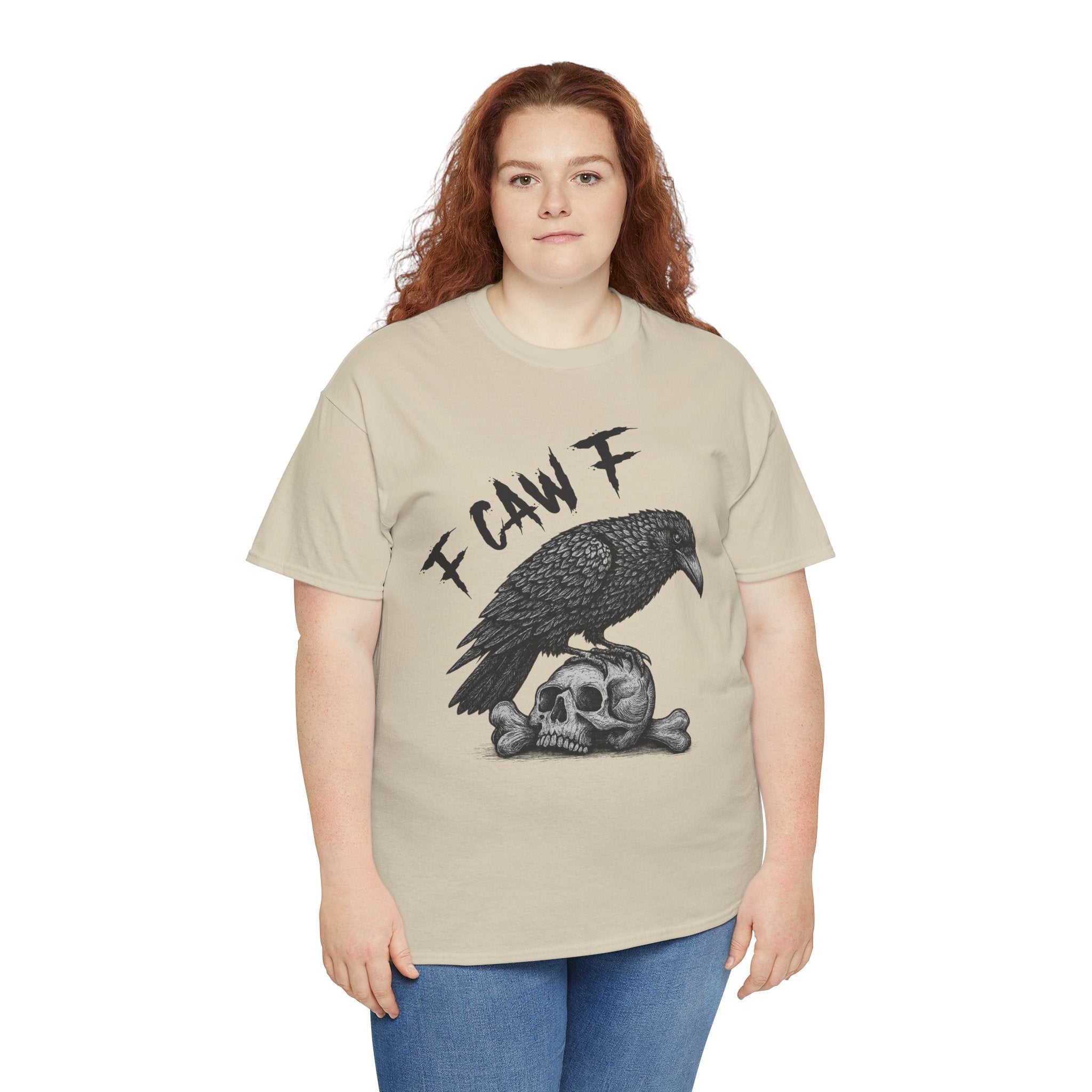 Gothic Crow & Skull T-Shirt — Dark Gothic Skull Unisex Cotton Tee