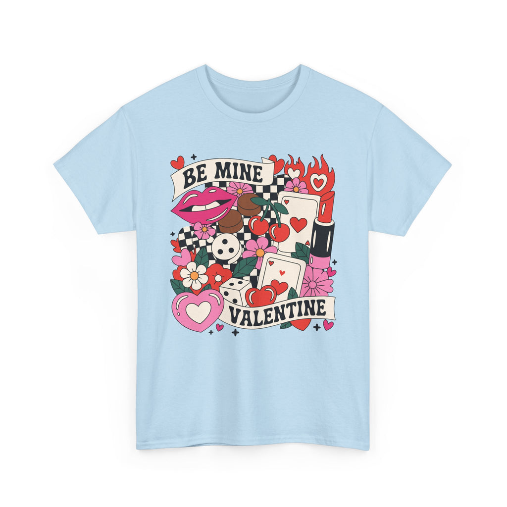 Be Mine Valentine Pop-Art Tee — Lips, Cherries & Retro Valentine Collage...Unisex Cotton Tee