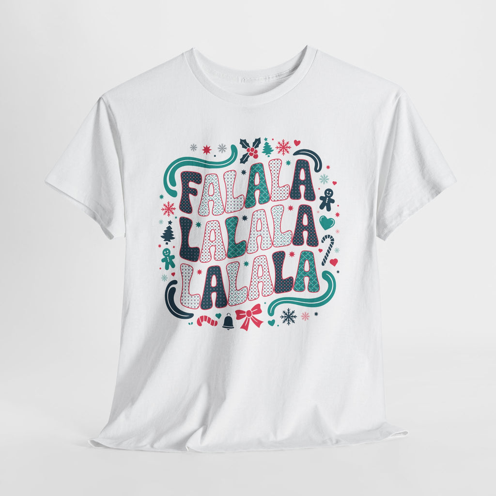 Fa La La La La Christmas T-Shirt — Festive Candy Cane & Gingerbread Holiday Unisex Cotton Tee