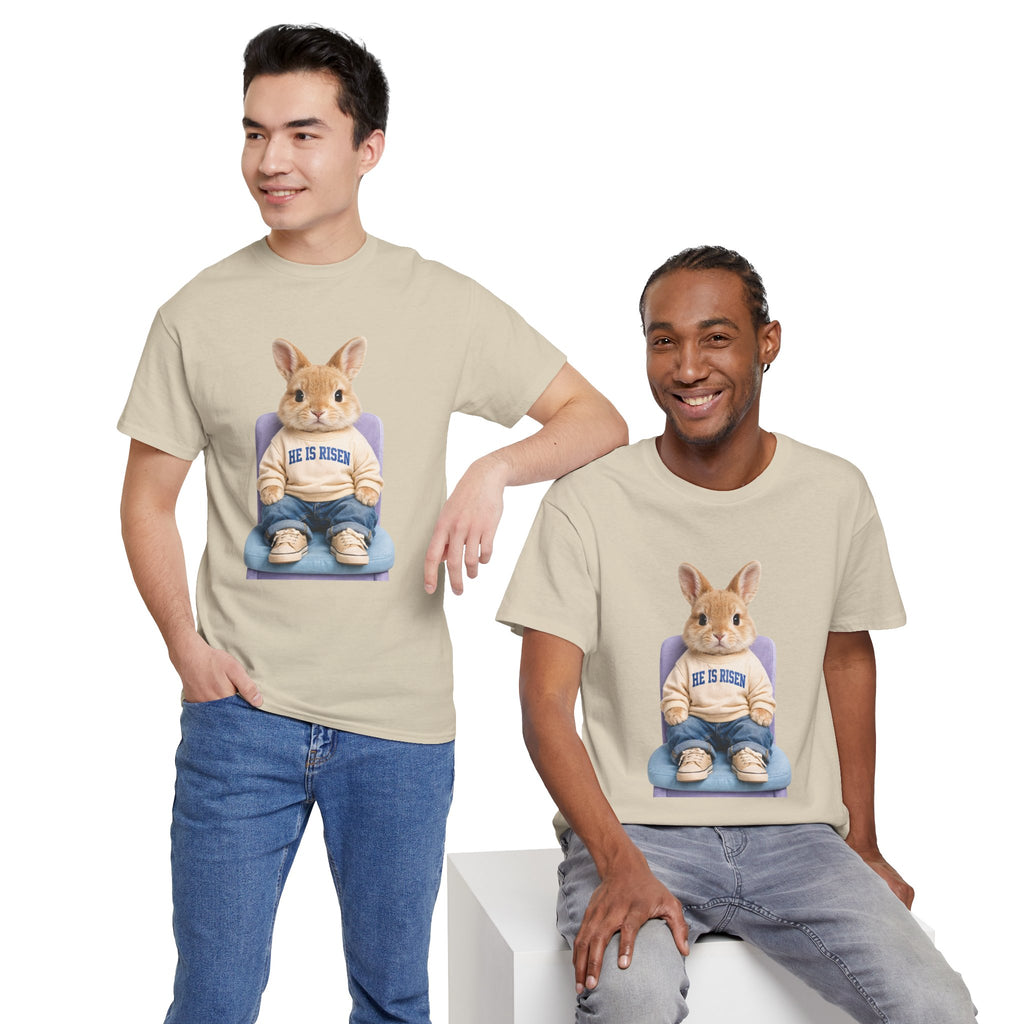 Easter 'He Is Risen' Bunny Unisex Cotton Tee