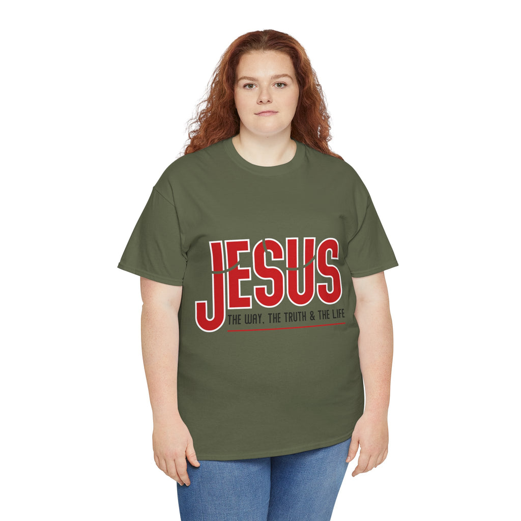 Jesus The Way The Truth & The Life T-Shirt — Bold Red Christian Unisex Cotton Tee