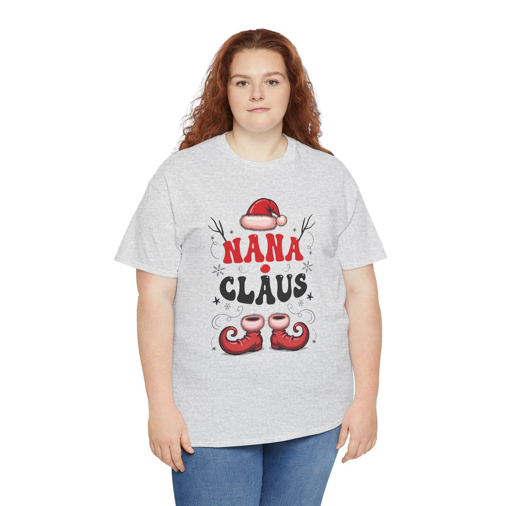 Nana Christmas T-Shirt — Santa Hat & Elf Boots Holiday Unisex Cotton Tee
