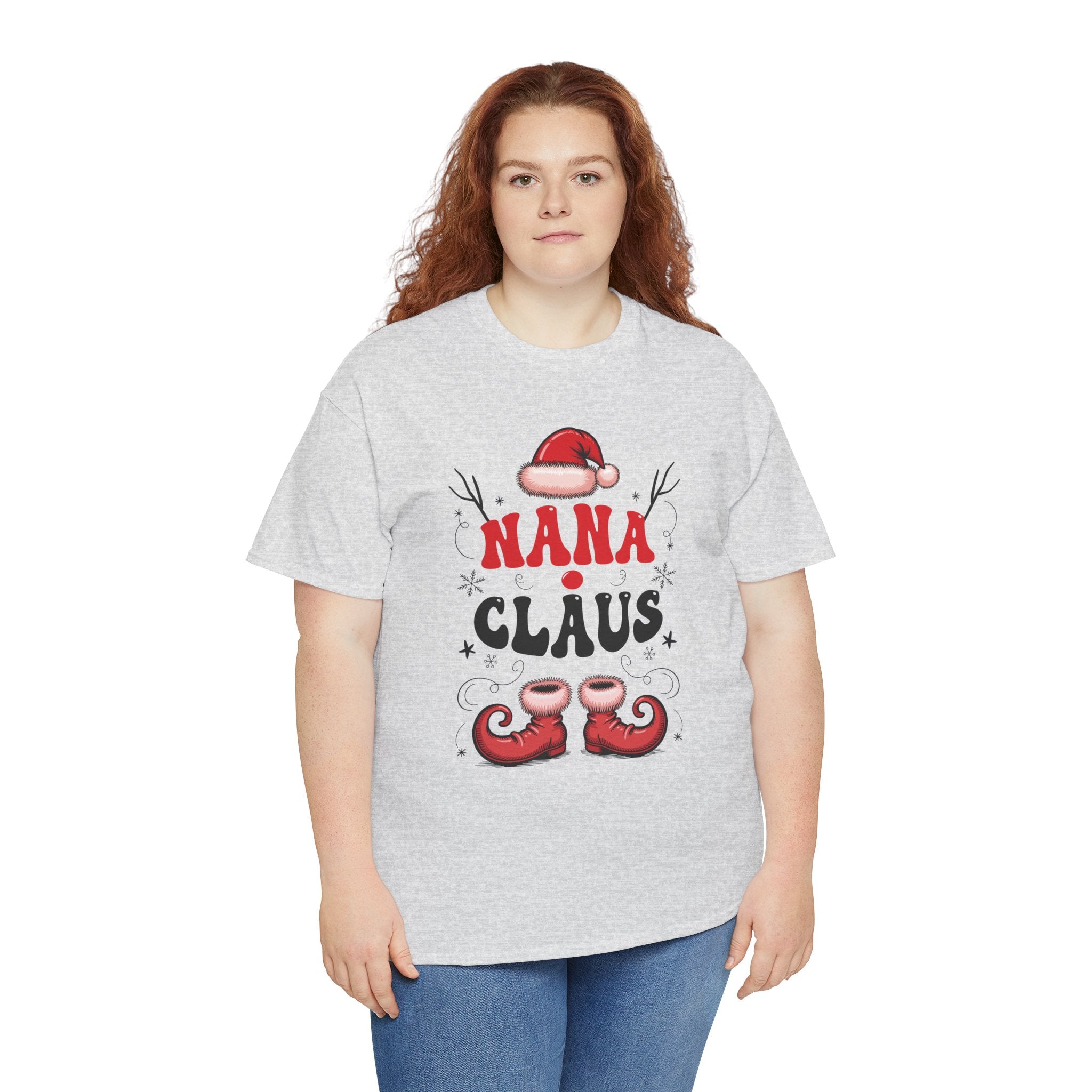 Nana Christmas T-Shirt — Santa Hat & Elf Boots Holiday Unisex Cotton Tee