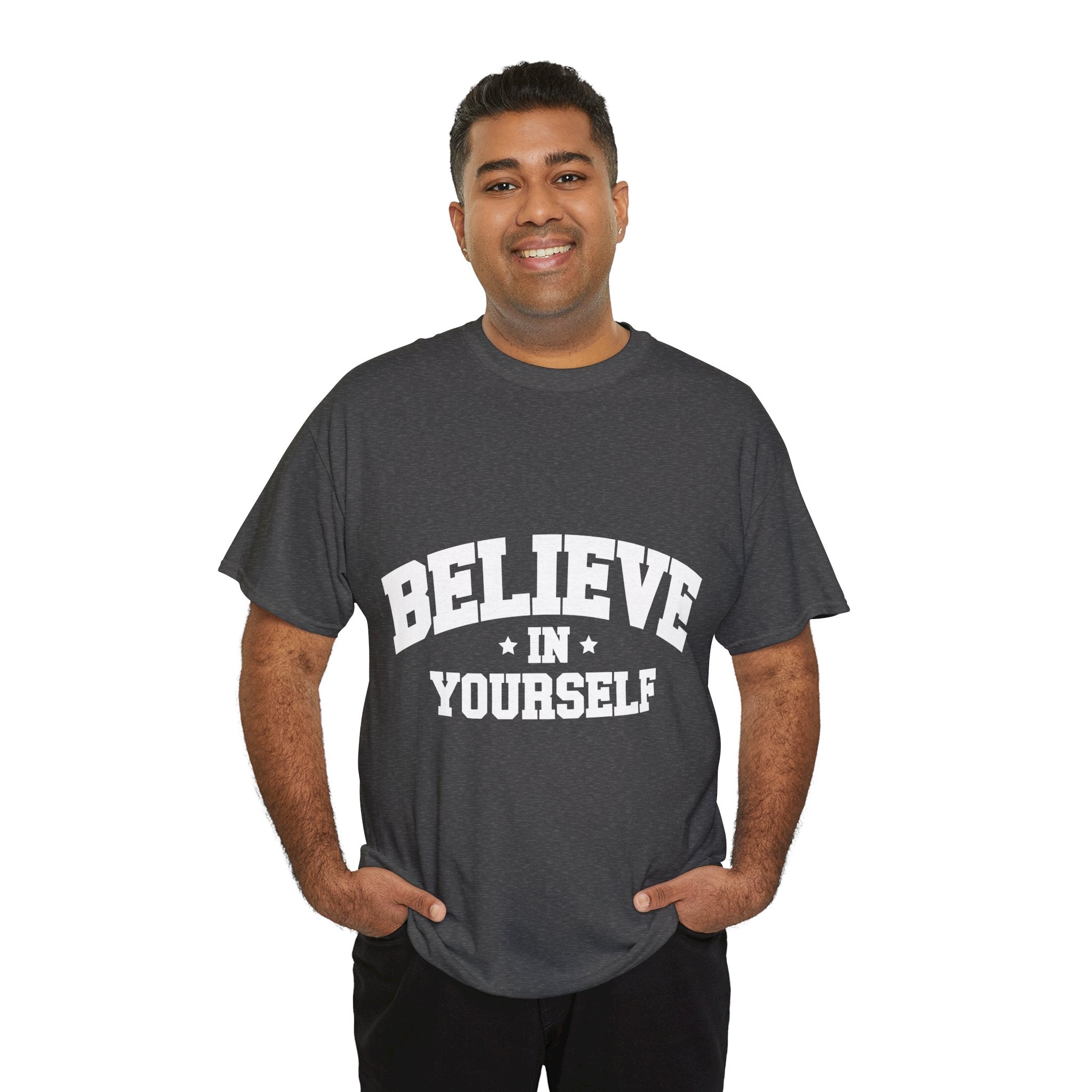 Believe in Yourself Varsity Unisex Cotton Tee