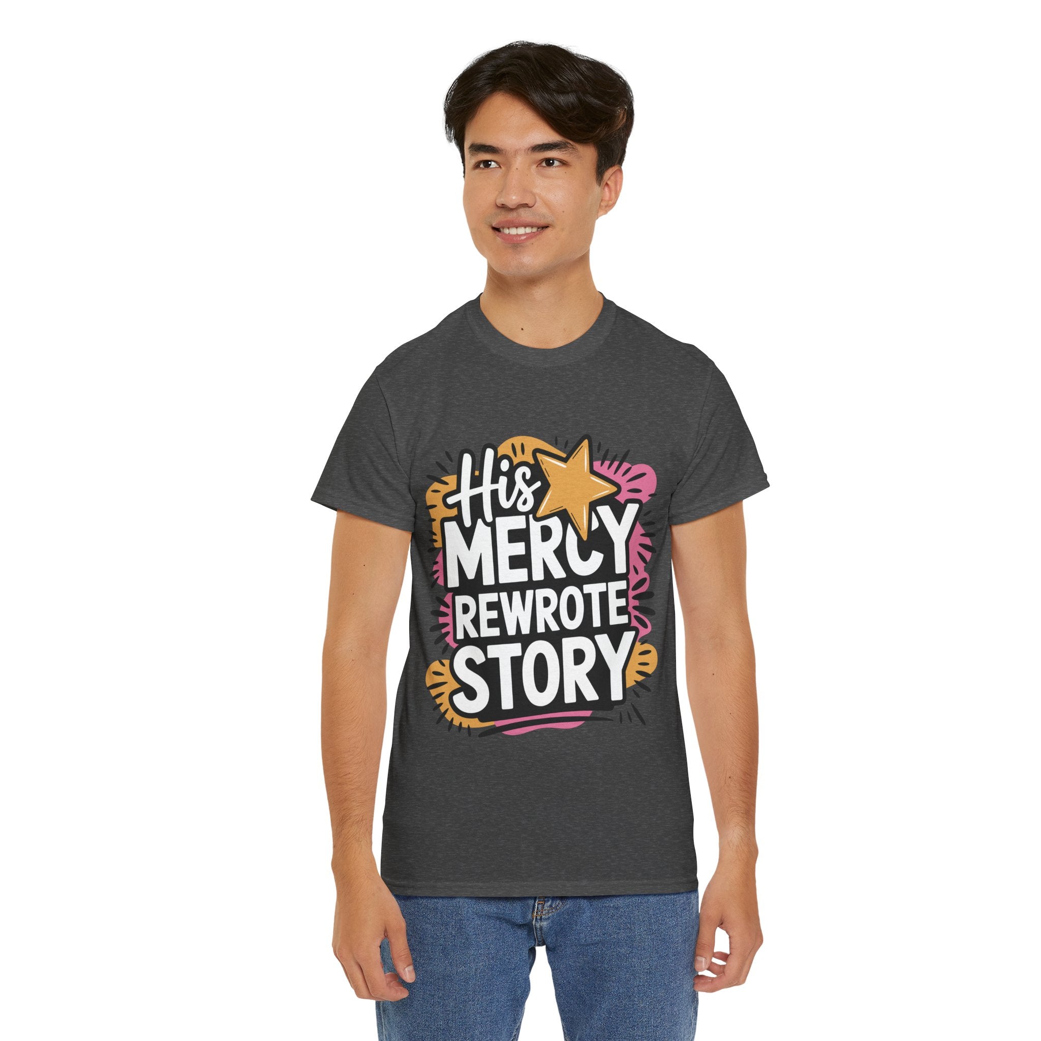 His Mercy Rewrote My Story Tee — Retro Christian Graphic T-Shirt