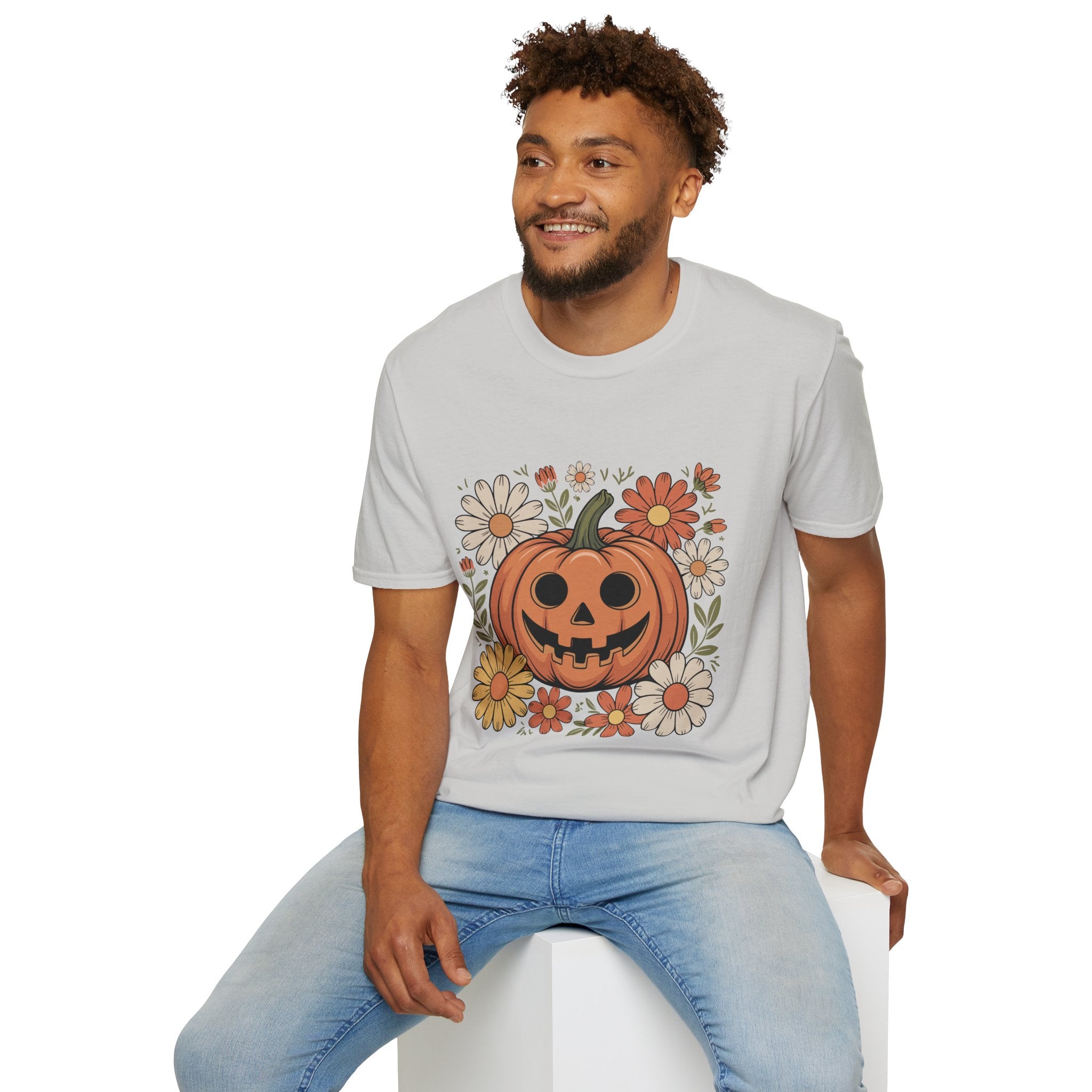 Spooky Floral Pumpkin T-Shirt