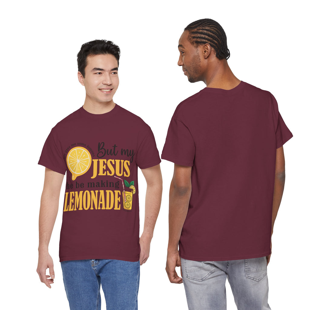 Jesus Lemonade Tee — Lemon Slice & Glass Graphic Christian Unisex Cotton T-Shirt
