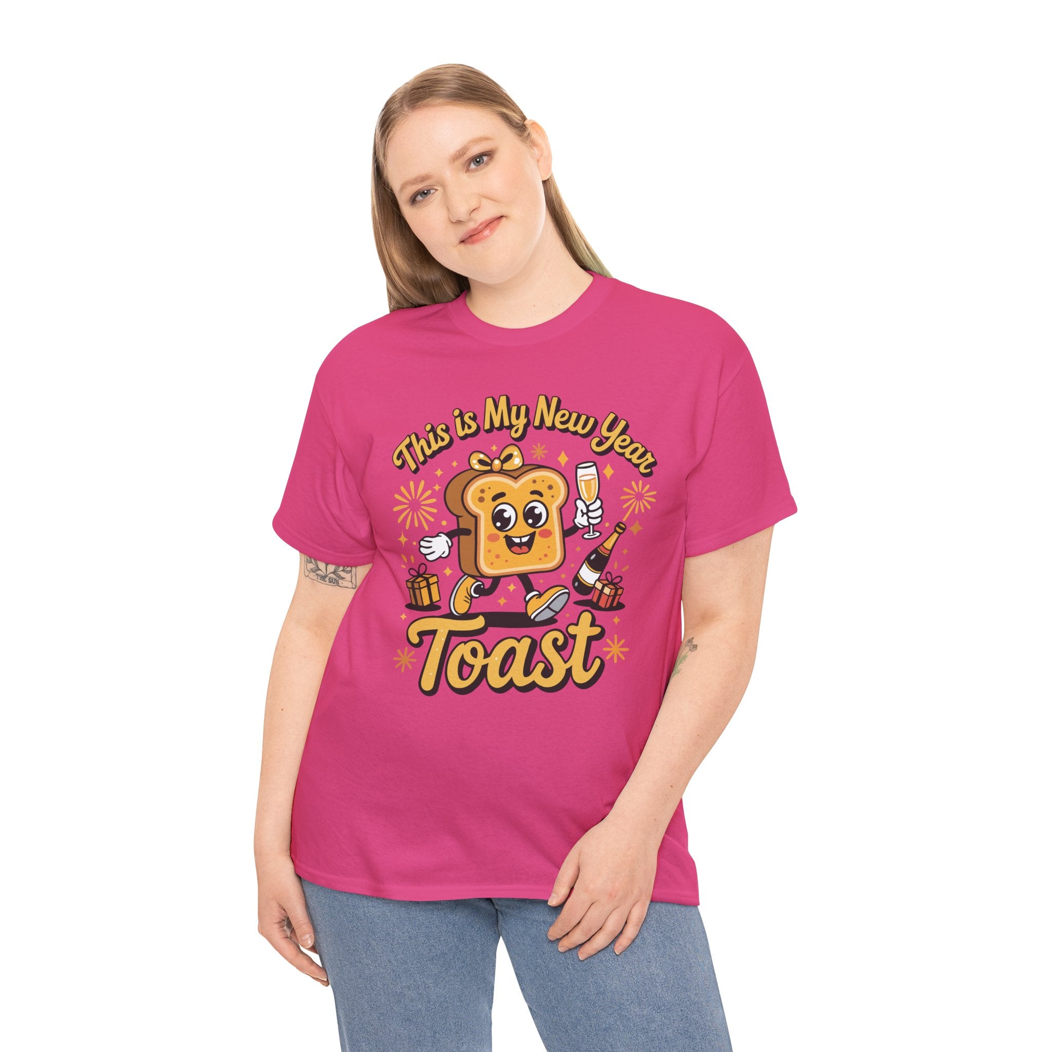 New Year Toast T-Shirt — "This Is My New Year Toast" Champagne & Fireworks Unisex Cotton Tee