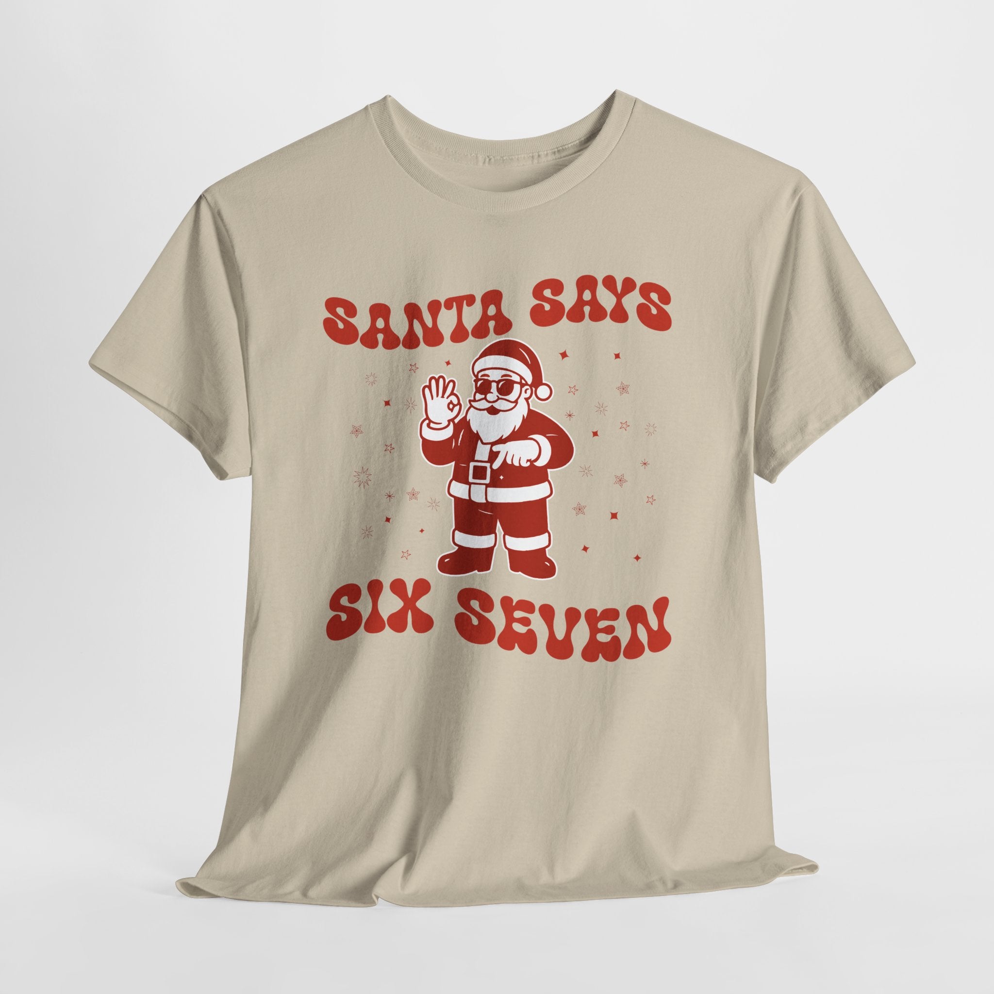 Retro 'Santa Says Six Seven' Christmas Unisex Cotton Tee