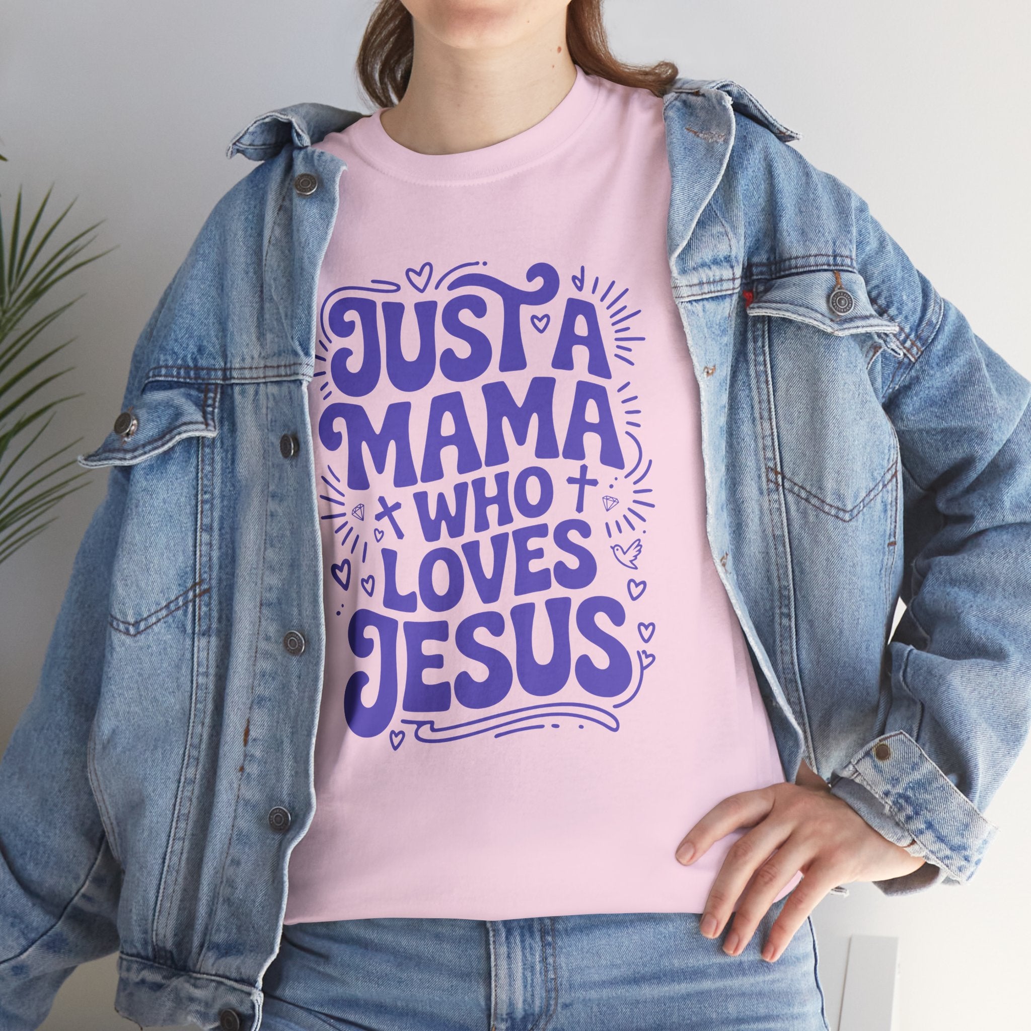 Mama Who Loves Jesus T-Shirt — Bright Green Bubbly Faith Unisex Cotton Tee