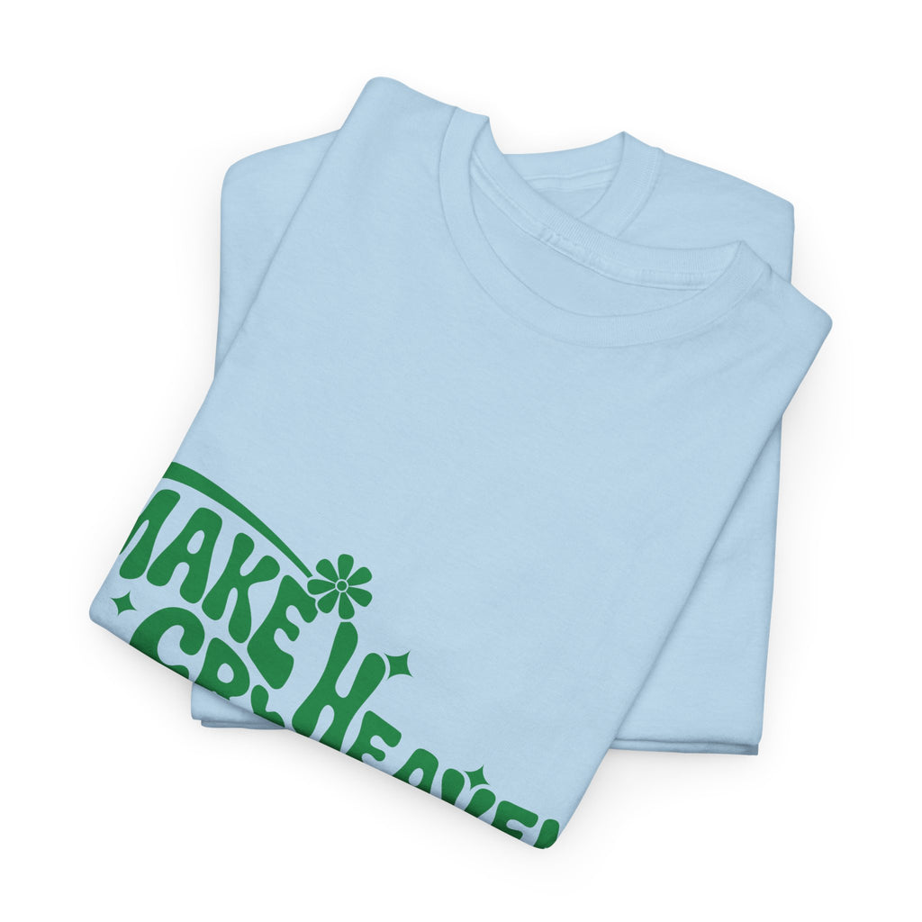 Make Heaven Crowded Retro Floral Christian Unisex Cotton T-Shirt