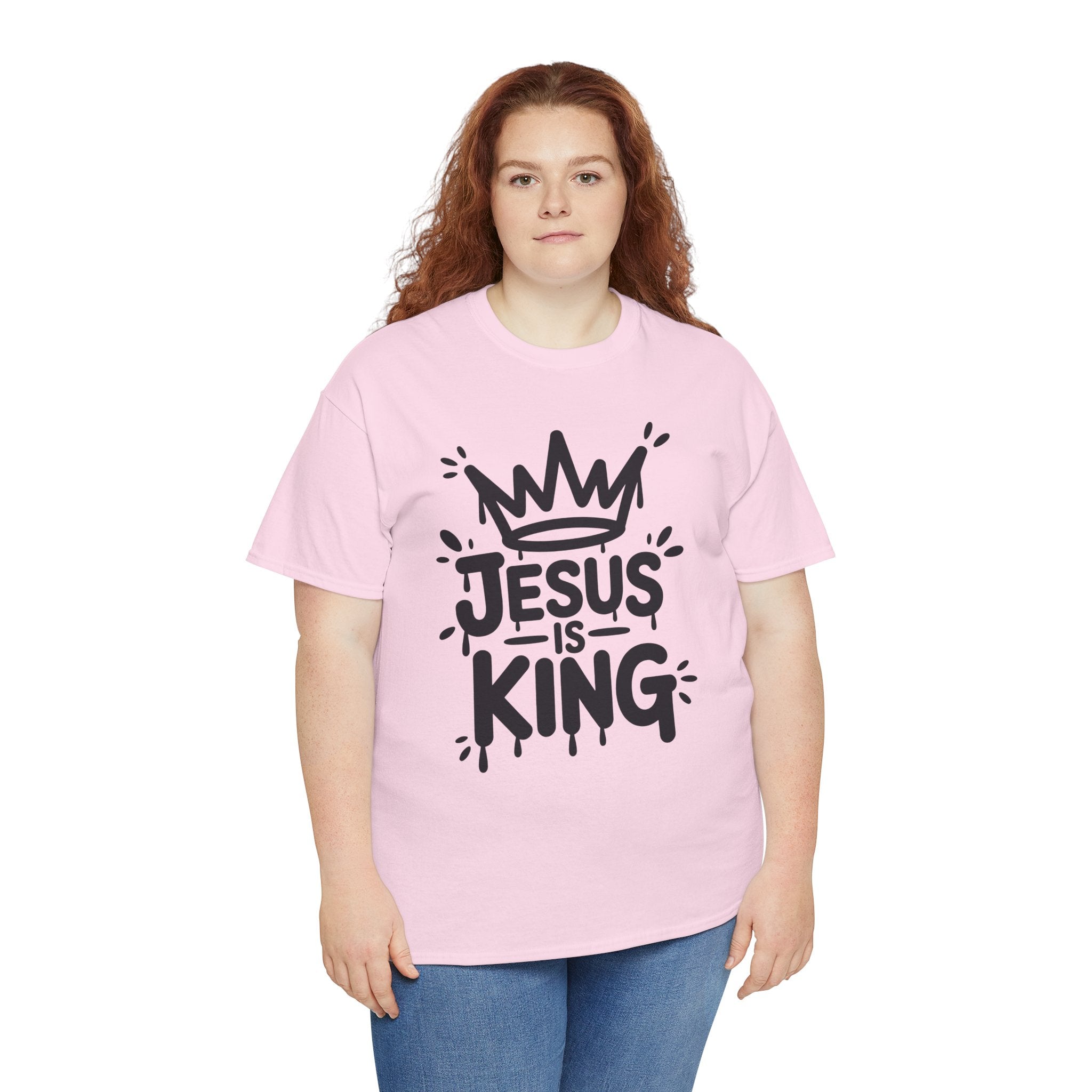 Jesus Is King Crown T-Shirt — Minimalist Christian Unisex Cotton Tee