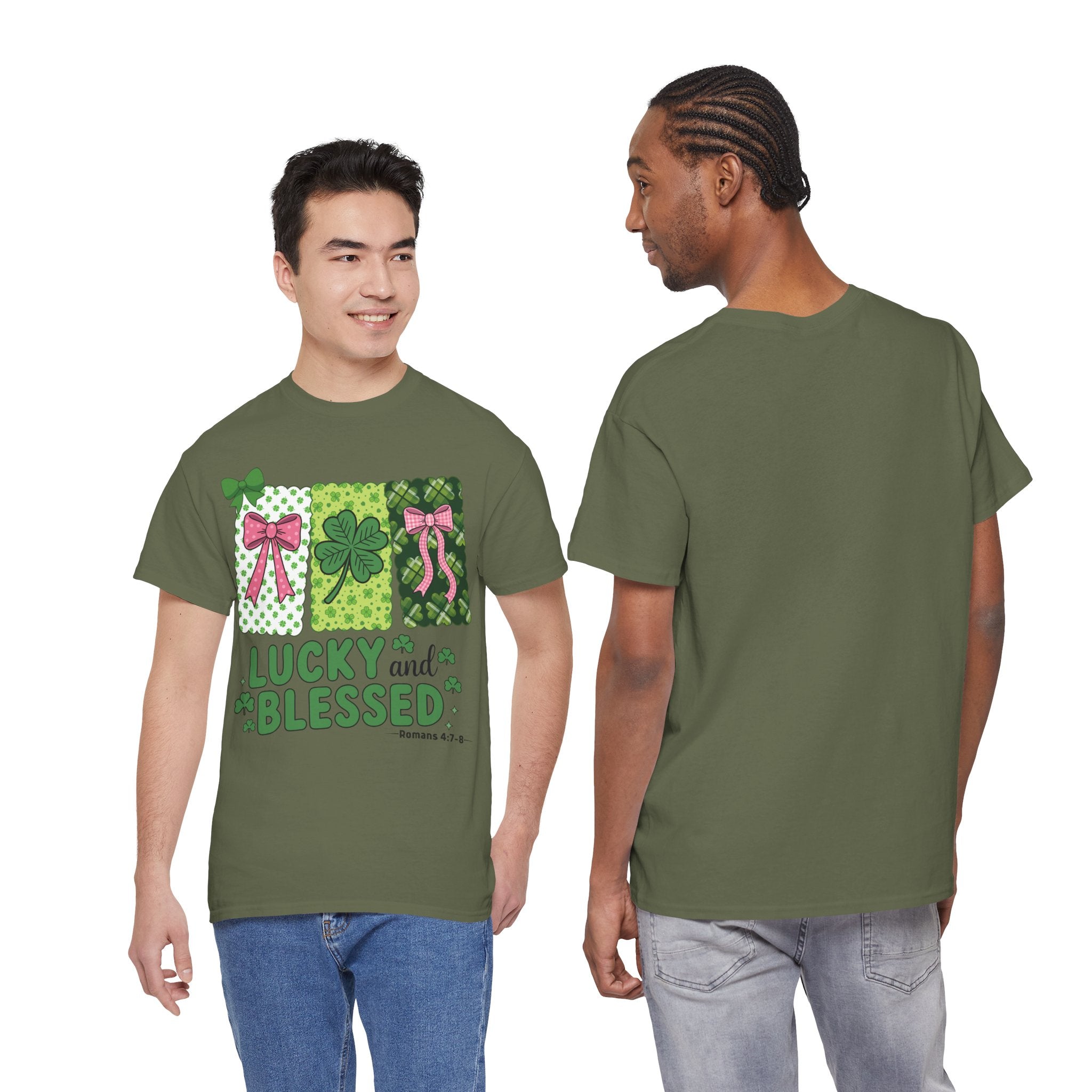 Lucky and Blessed Clover Unisex Cotton Tee