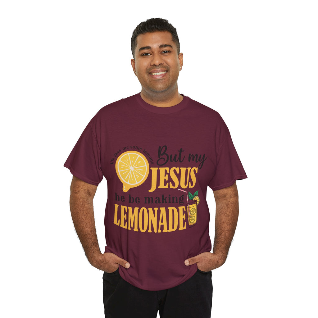Jesus Lemonade Tee — Lemon Slice & Glass Graphic Christian Unisex Cotton T-Shirt