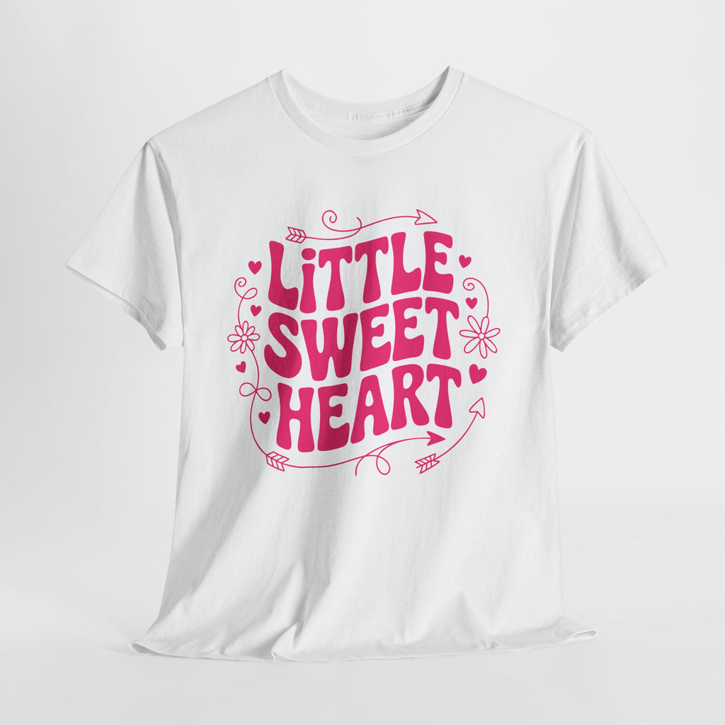 Little Sweetheart Retro Tee — Cute Red Hearts & Flowers Graphic Unisex Cotton Tee
