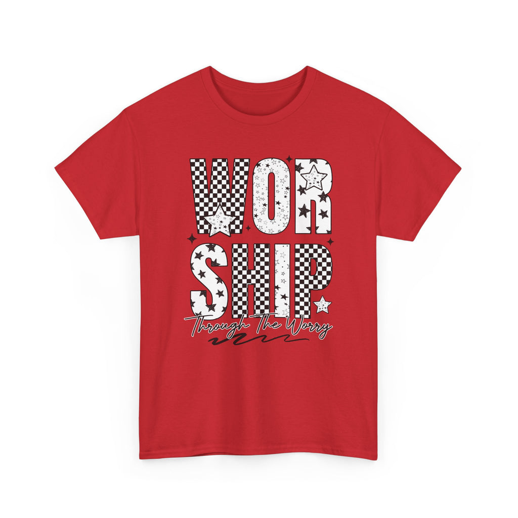 WORSHIP Through The Worry Checkerboard Unisex Cotton Tee