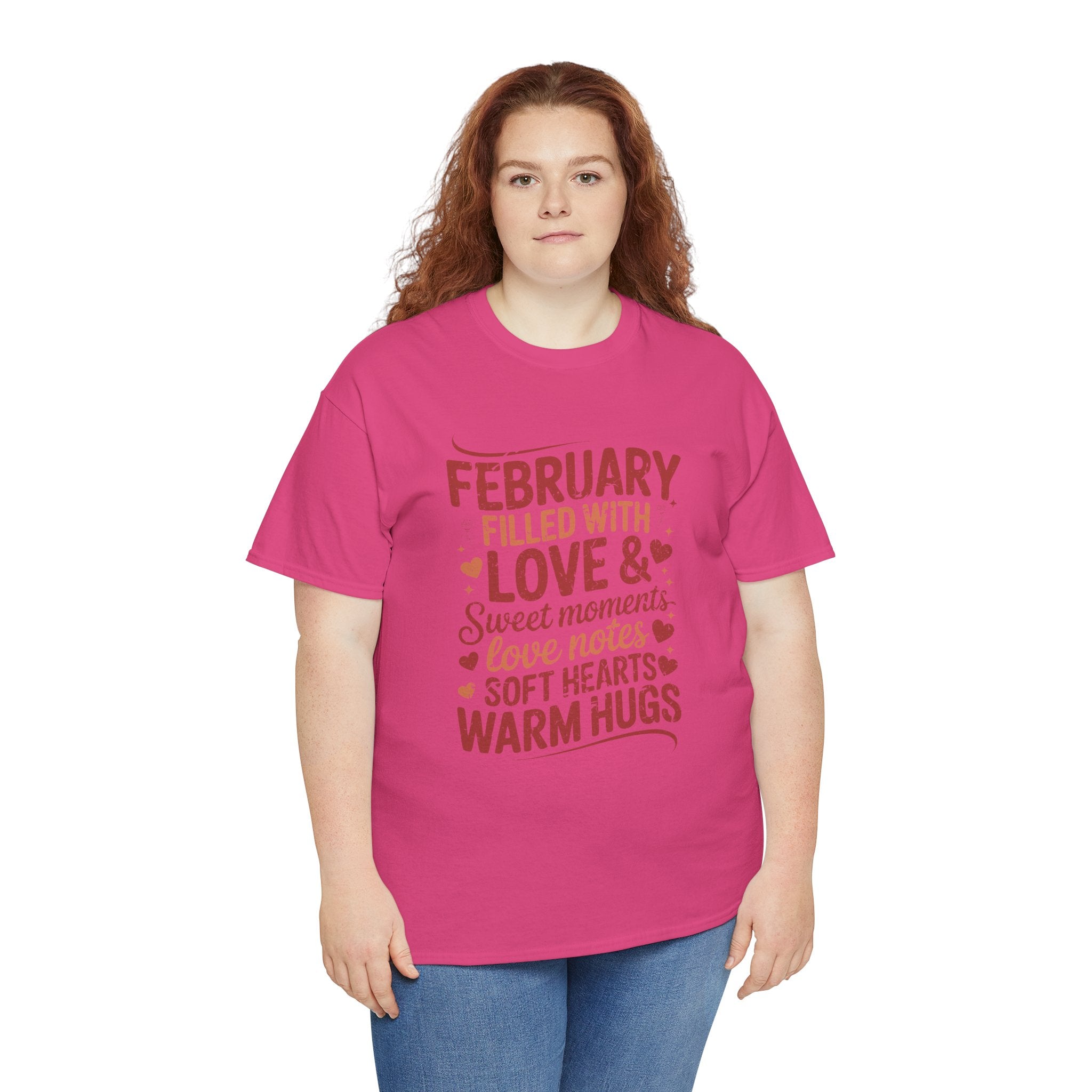 February Filled With Love Tee — Cozy Love Notes Valentine's Unisex Cotton Tshirt