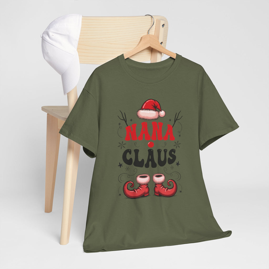 Nana Christmas T-Shirt — Santa Hat & Elf Boots Holiday Unisex Cotton Tee