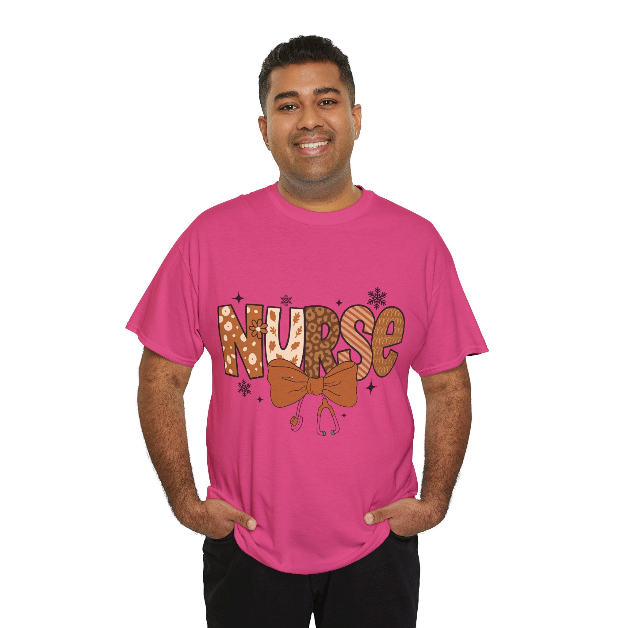NURSE Fall Stethoscope Tee — Brown Autumn Nurse Unisex CottonT shirt