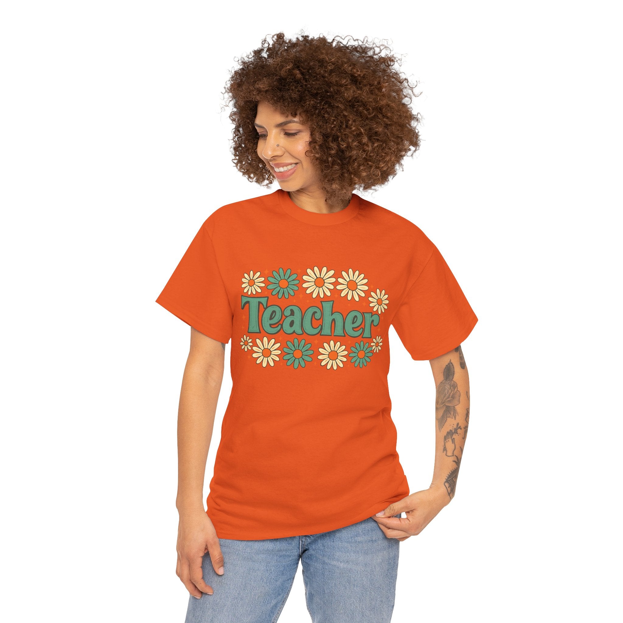 Floral Teacher Tee - Perfect Gift for Educators