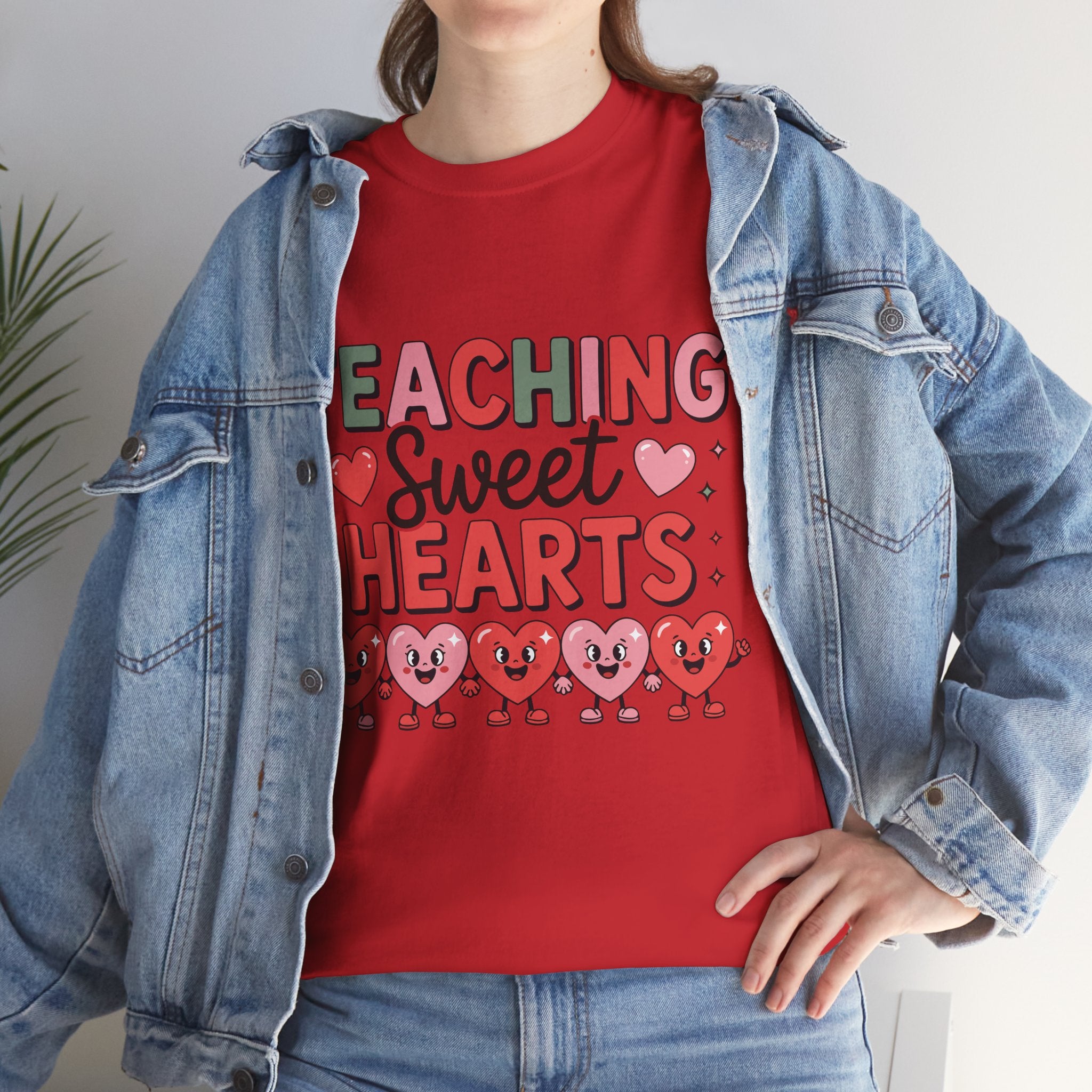 Teaching Sweet Hearts Valentine Teacher Unisex Cotton T-Shirt