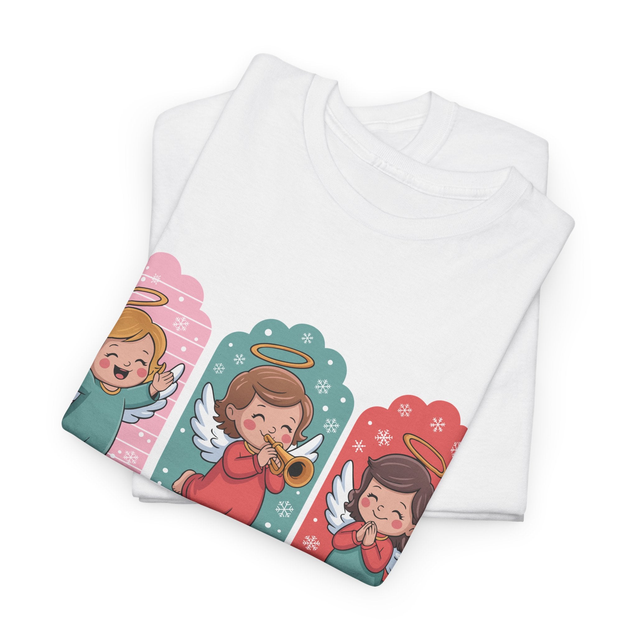 Hark! The Herald Angels Sing Tee — Three Singing Angels Christmas Unisex Cotton T-Shirt