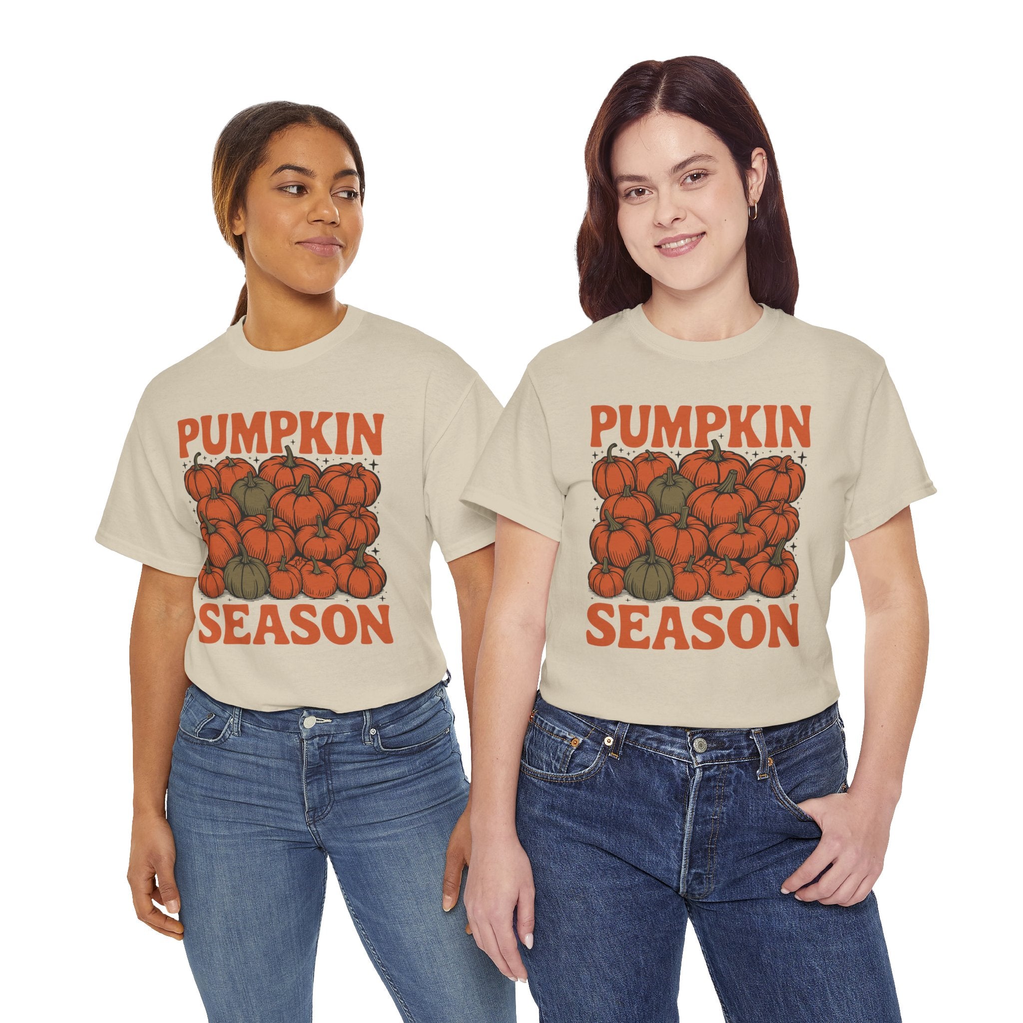 Pumpkin Season Tee — Fall Pumpkin Pile Unisex Cotton Tee
