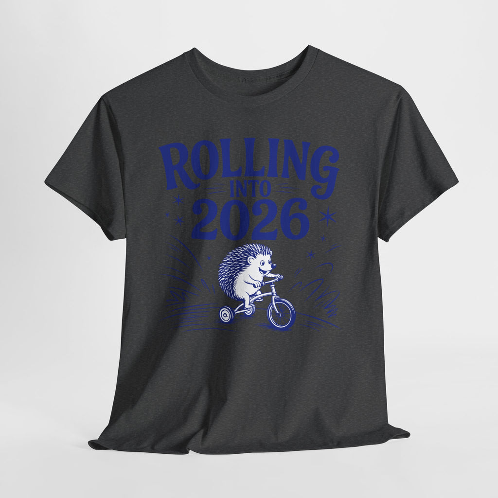 Rolling Into 2026 Hedgehog Tricycle Unisex Cotton Tee