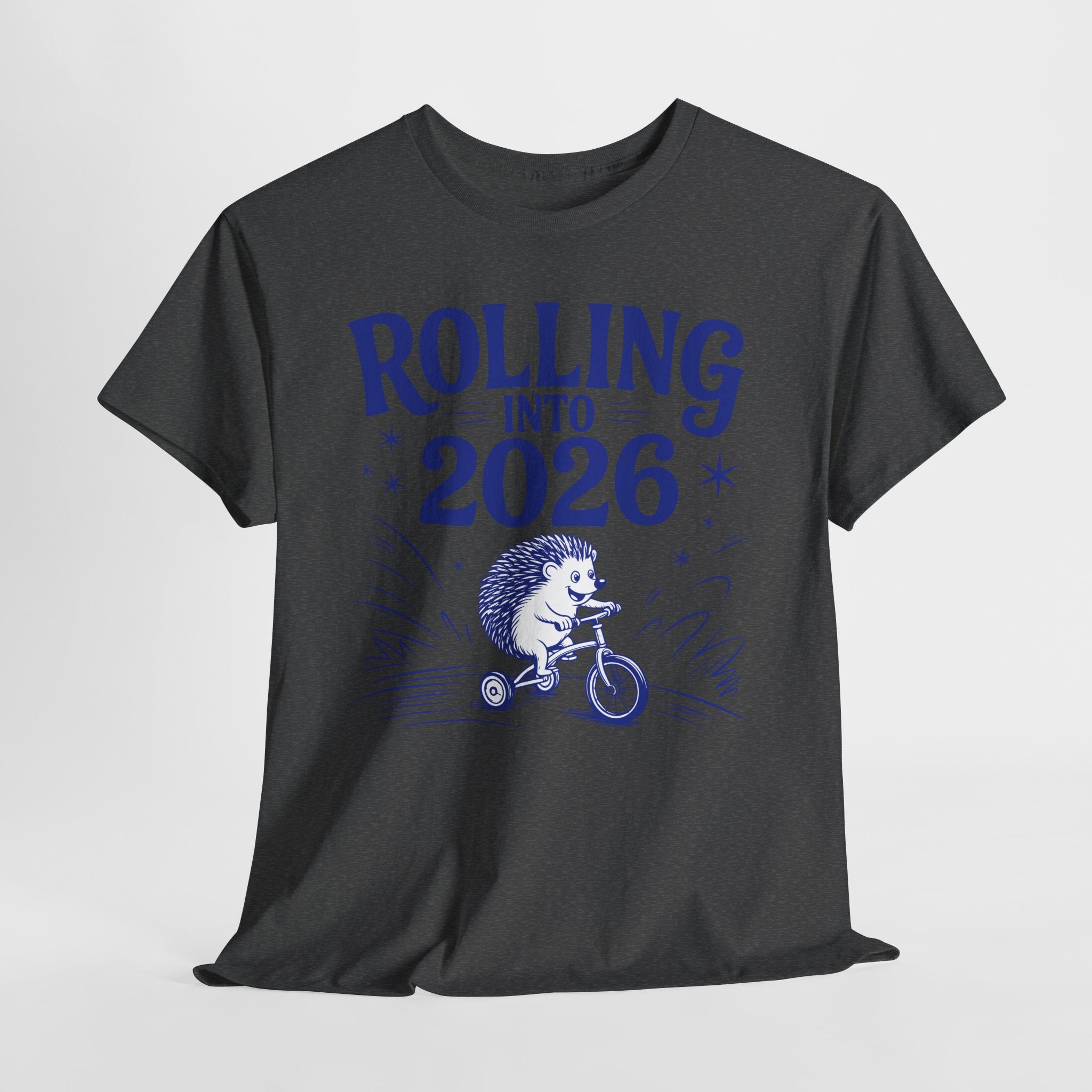 Rolling Into 2026 Hedgehog Tricycle Unisex Cotton Tee