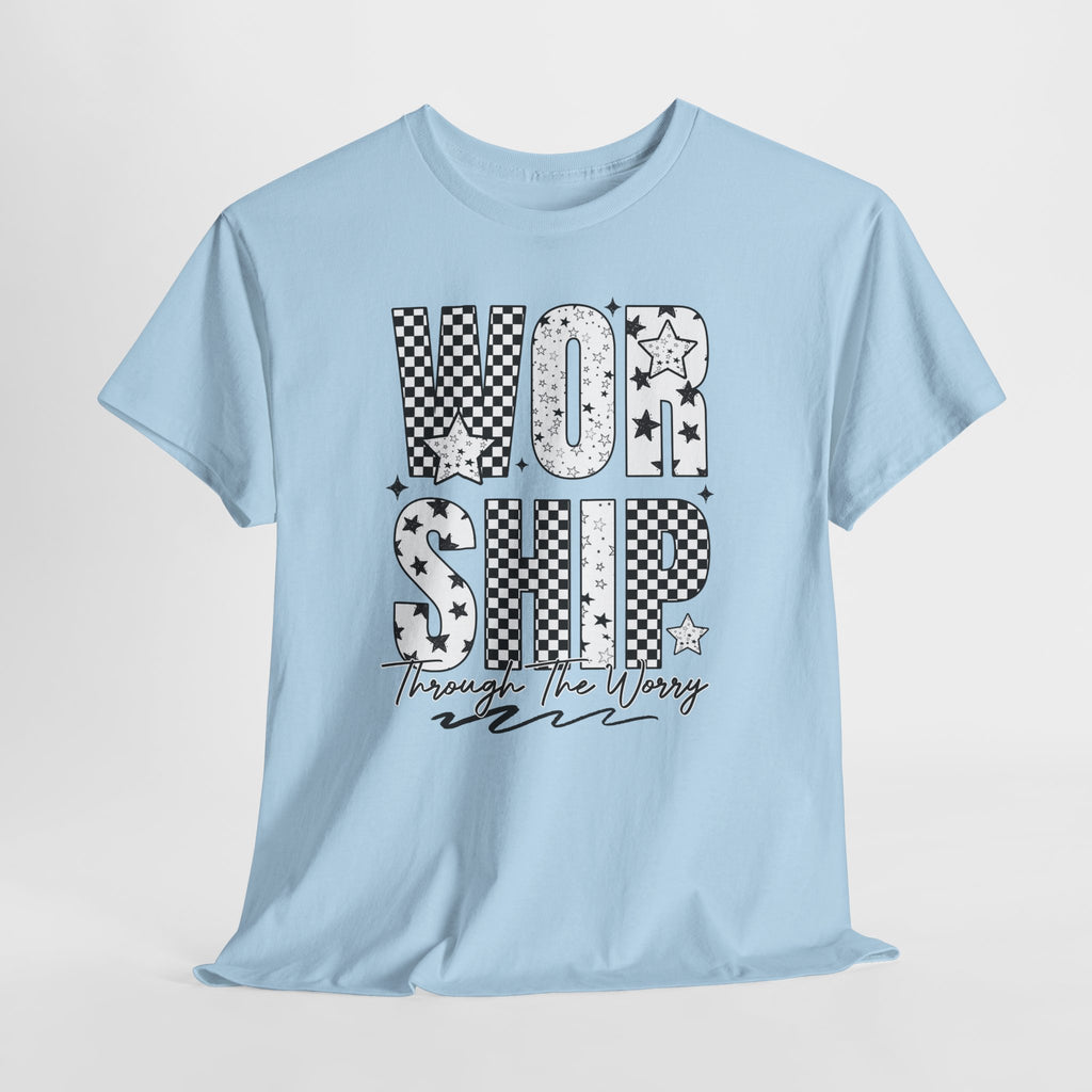 WORSHIP Through The Worry Checkerboard Unisex Cotton Tee