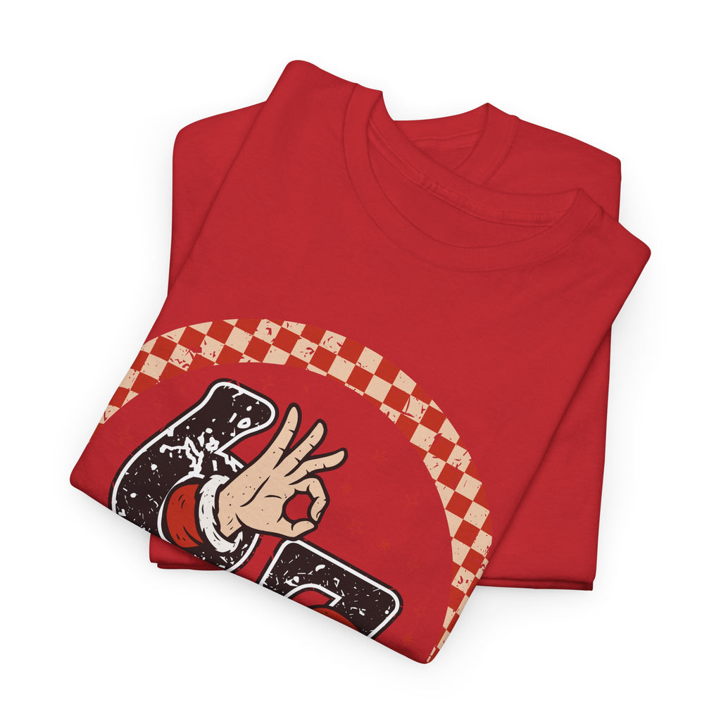 Retro Christmas Tee — Santa '67' & 'Y'all' Red Checkered Graphic.Unisex Cotton Tee