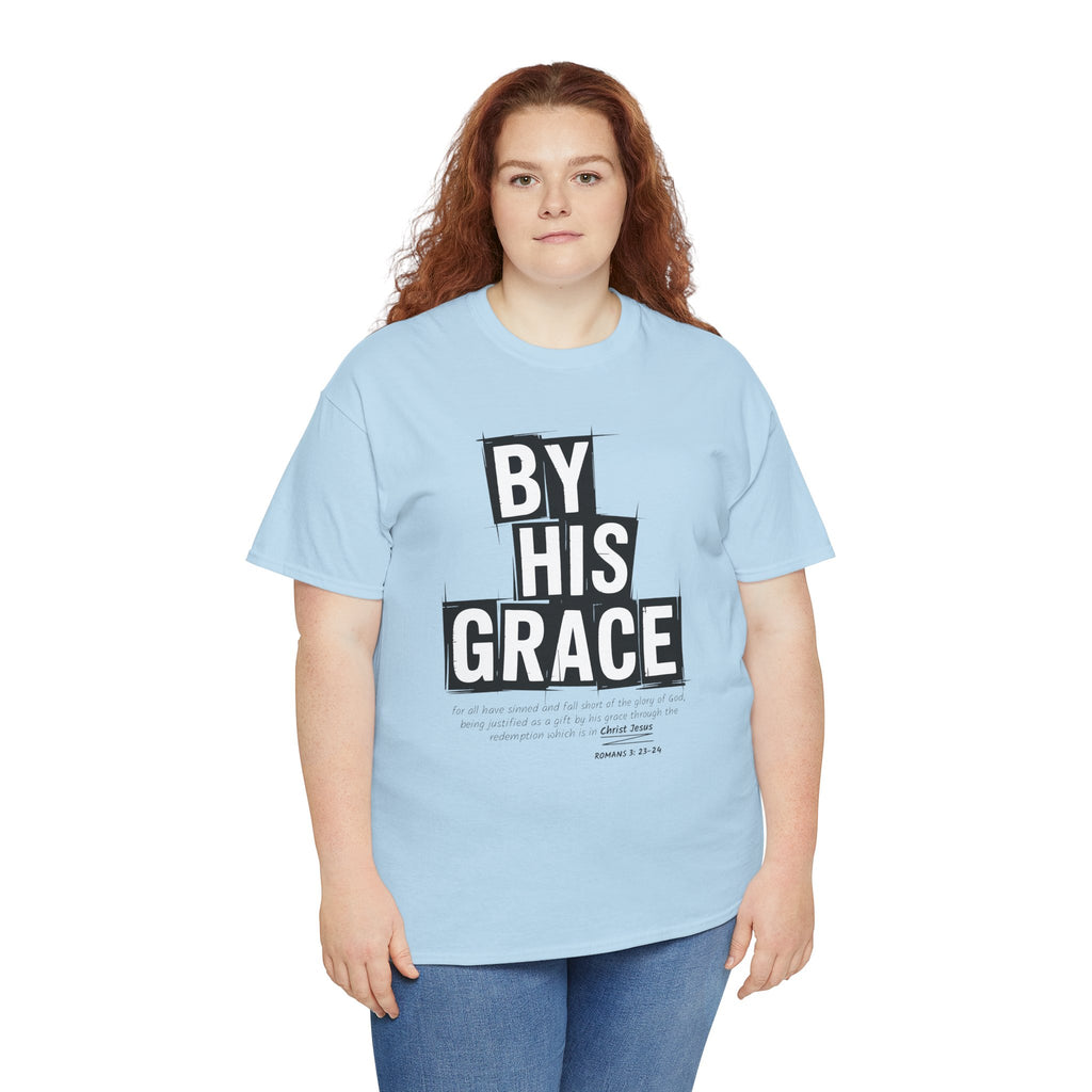 By His Grace tee — Minimalist Faith Christian Unisex Cotton T-Shirt