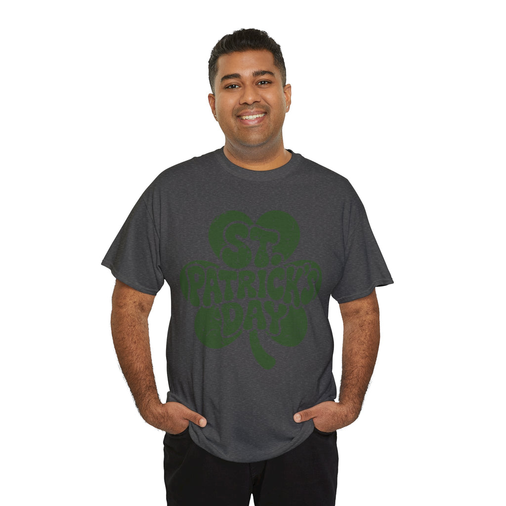 St. Patrick's Day Shamrock Tee — Retro Bubble Lettering Unisex Cotton Tee